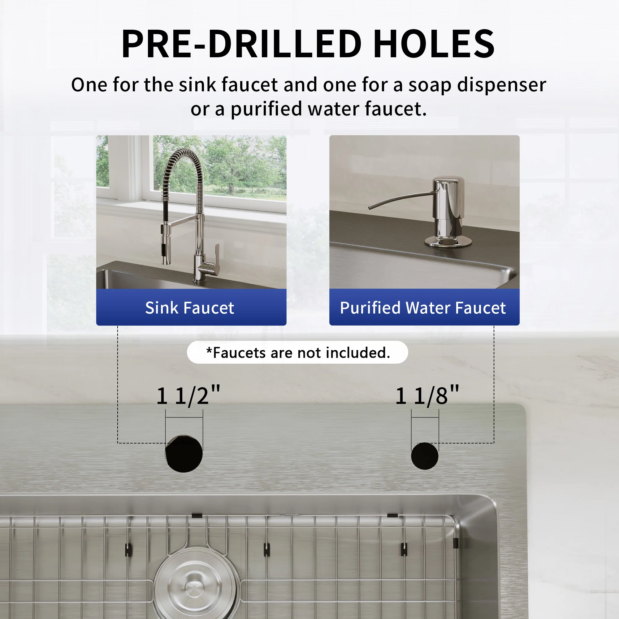 DeerValley DV-1K0468 Drop-In Sink 33 Inch Single Bowl Stainless Steel with Grid and Fast Drain - Image 6