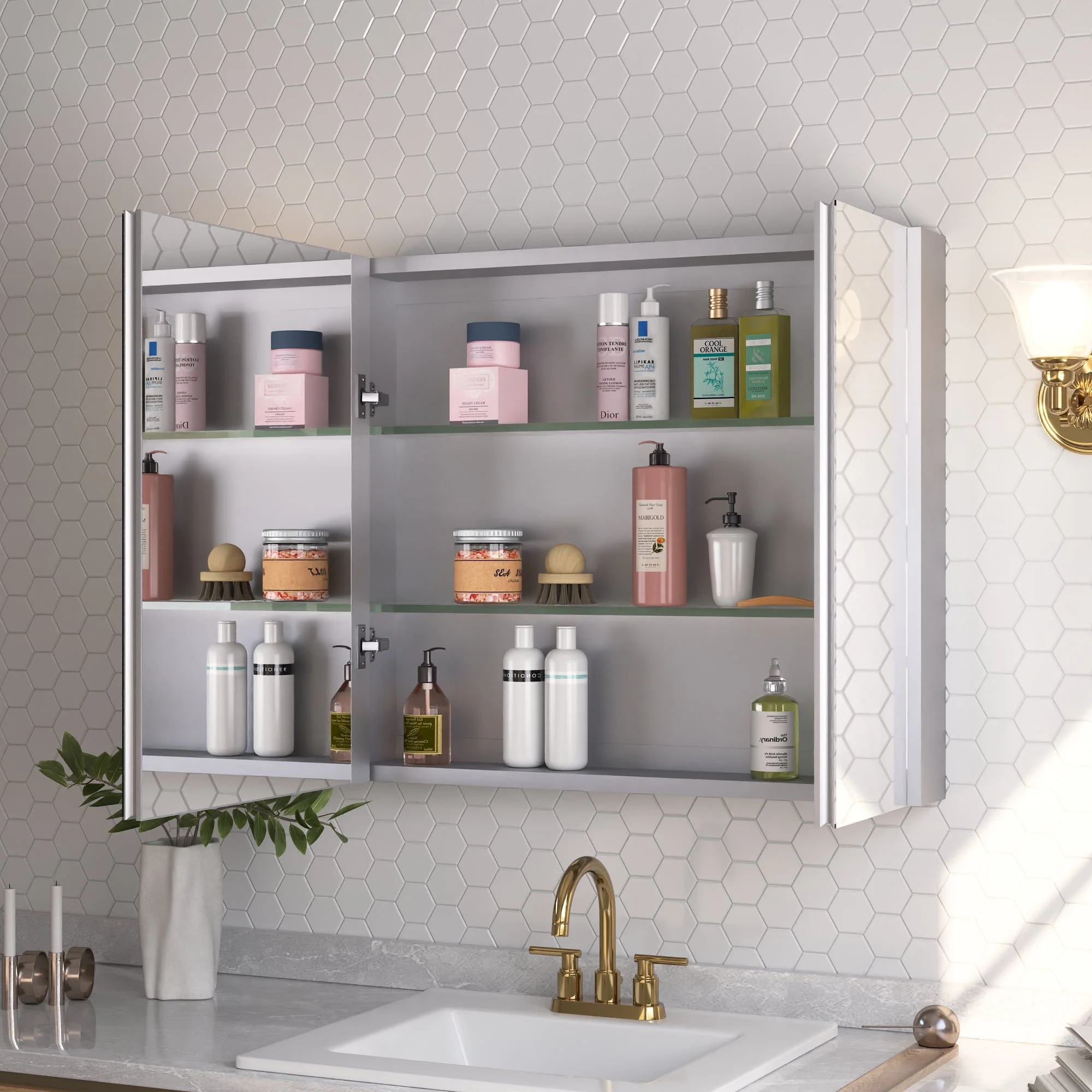 DeerValley DV-1MC0148 Medicine Cabinets Aluminum Recessed Soft-Close Mirror - Image 16