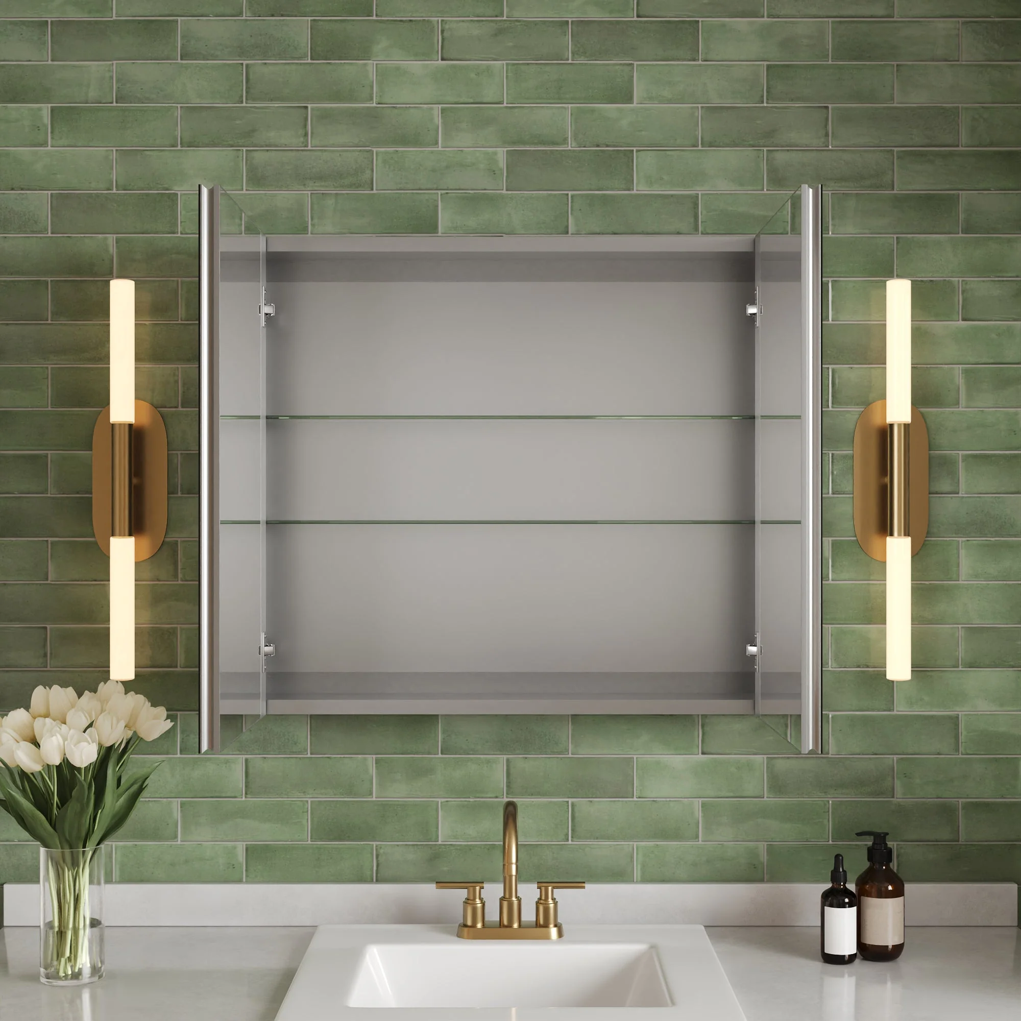 DeerValley DV-1MC0148 Medicine Cabinets Aluminum Recessed Soft-Close Mirror - Image 23