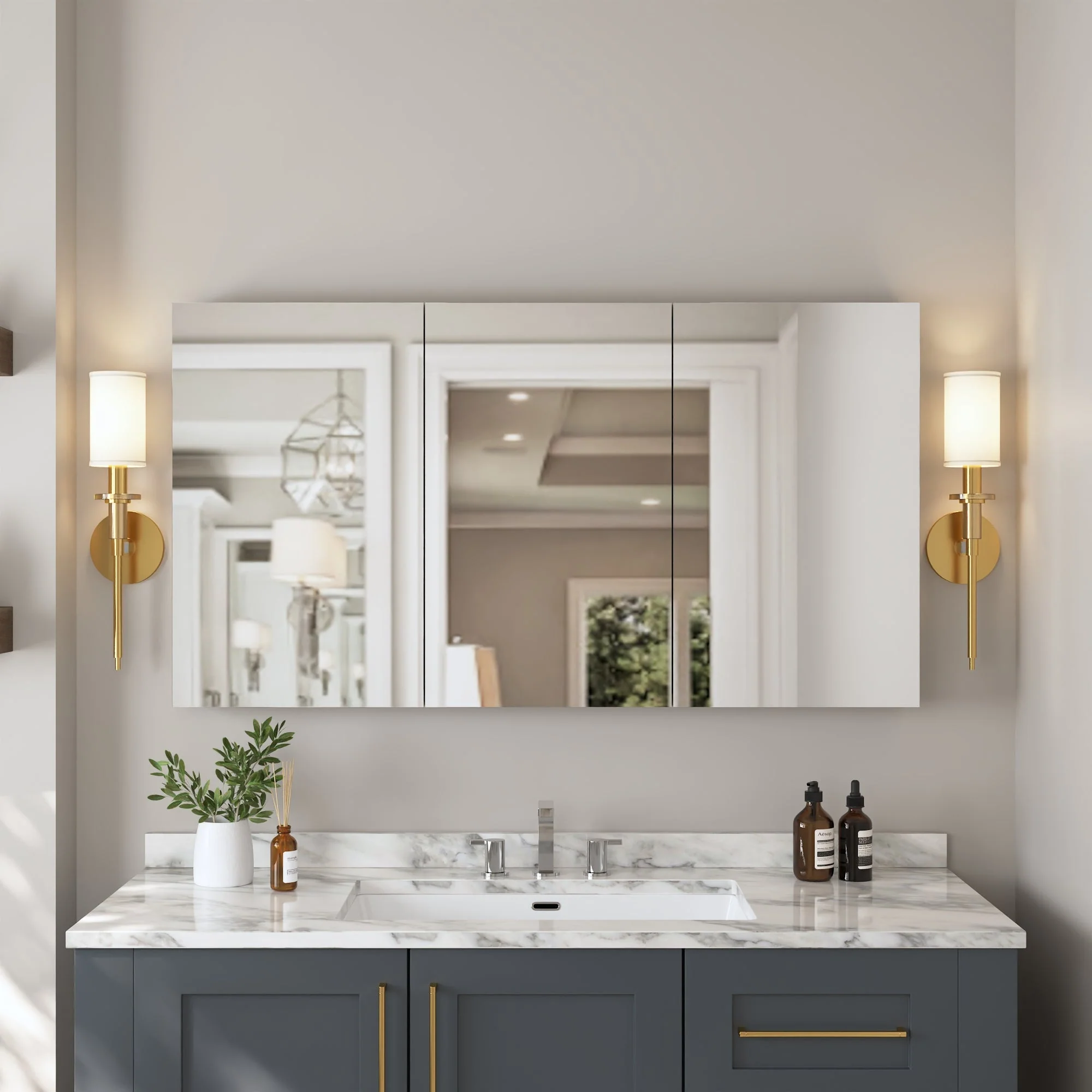 DeerValley DV-1MC0148 Medicine Cabinets Aluminum Recessed Soft-Close Mirror - Image 34