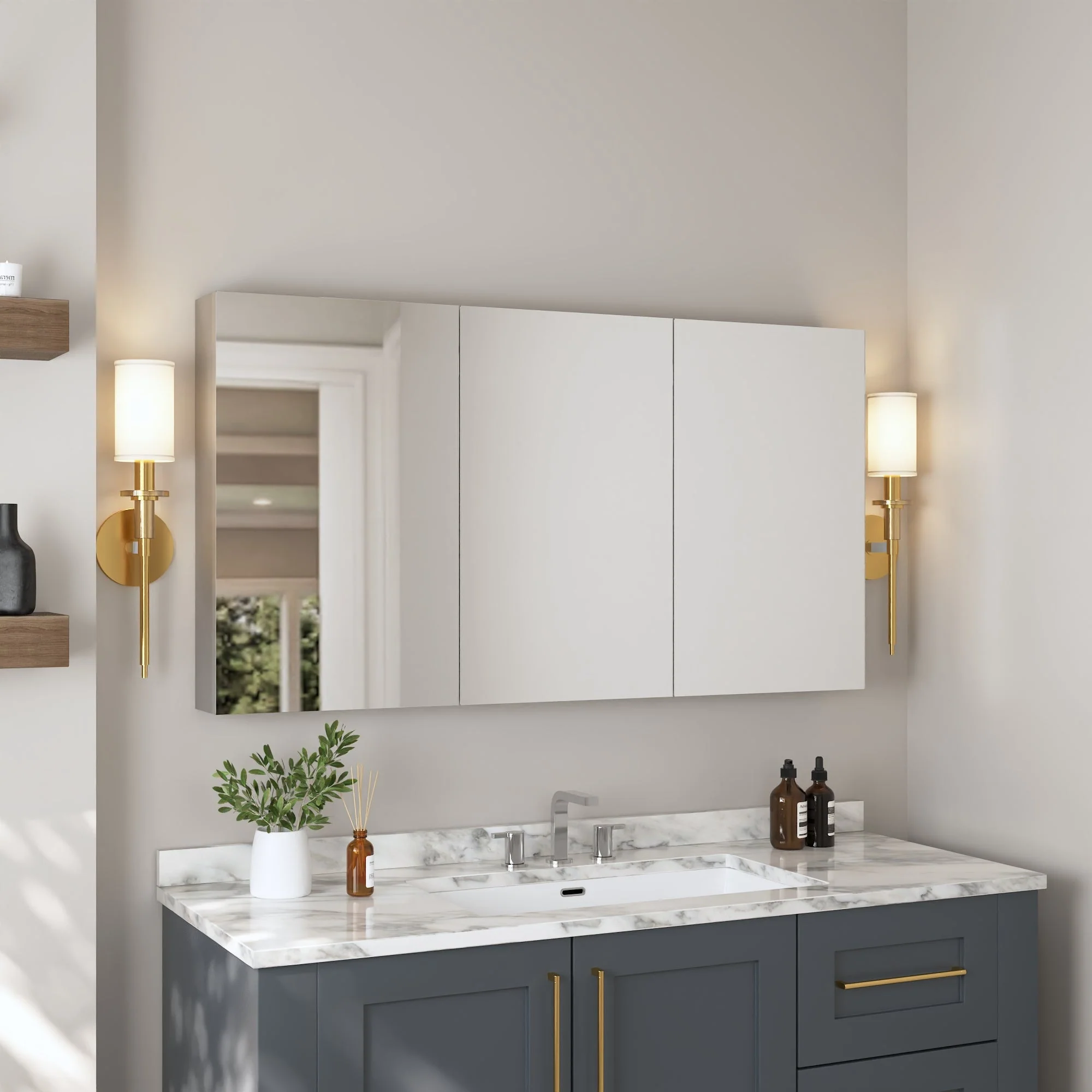 DeerValley DV-1MC0148 Medicine Cabinets Aluminum Recessed Soft-Close Mirror - Image 35