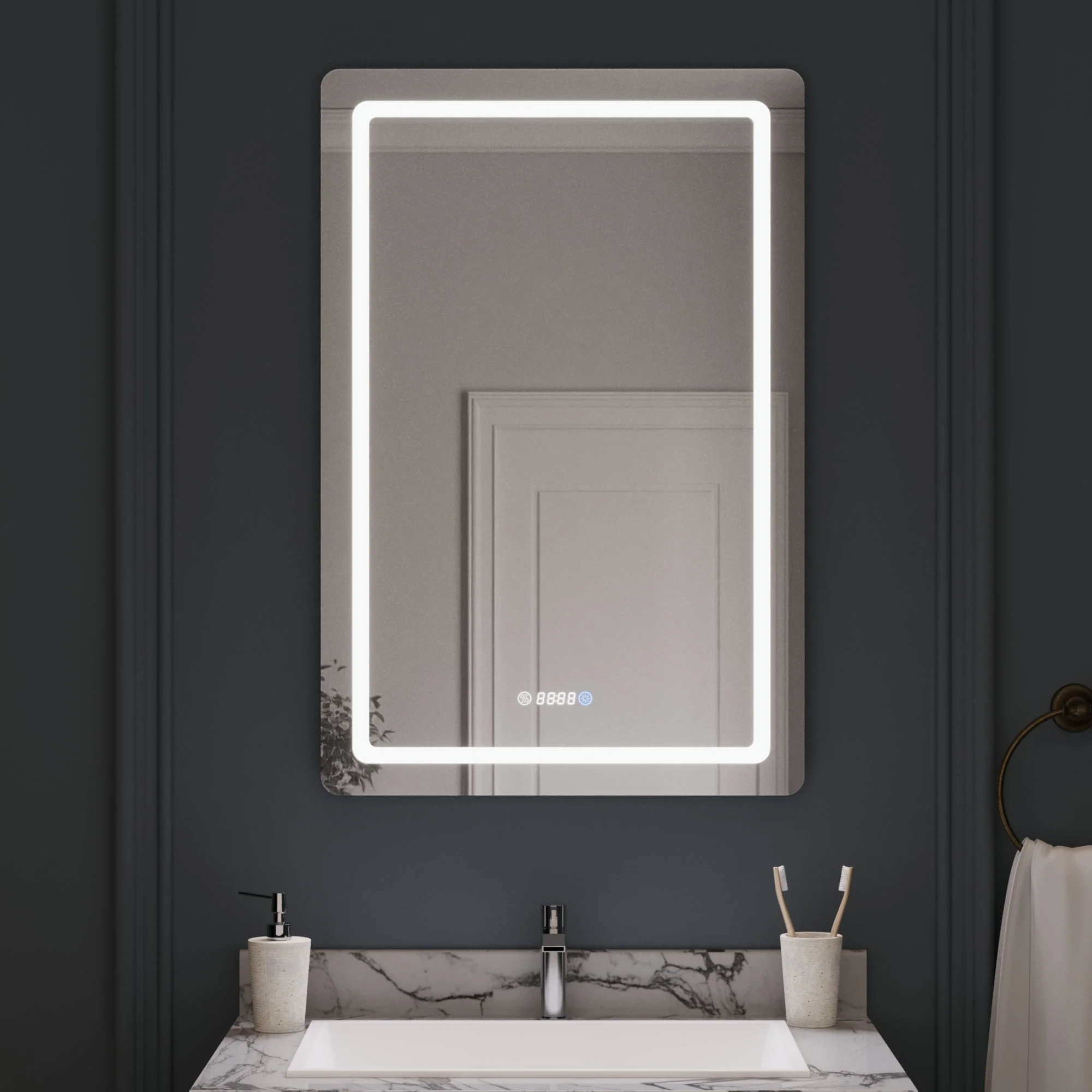 Led Bathroom Mirror with Lights,Smart Dimmable Vanity Mirrors for Wall, Anti-FogTime Mode Control Makeup Mirror - Image 11
