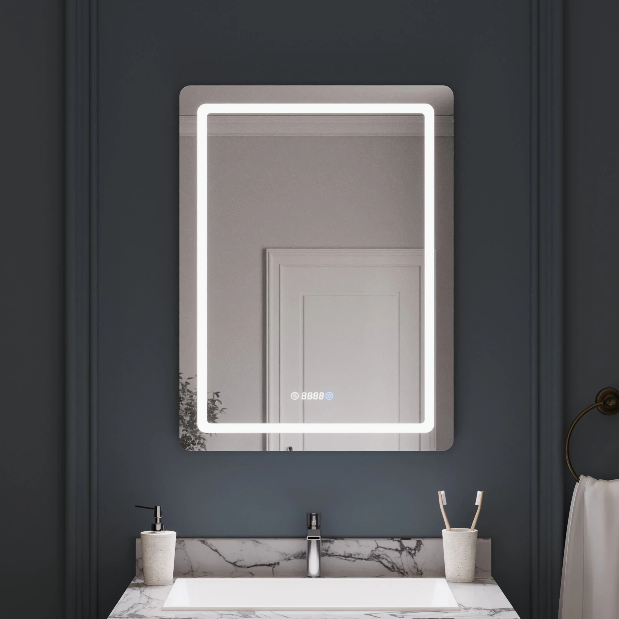 Led Bathroom Mirror with Lights,Smart Dimmable Vanity Mirrors for Wall, Anti-FogTime Mode Control Makeup Mirror - Image 8