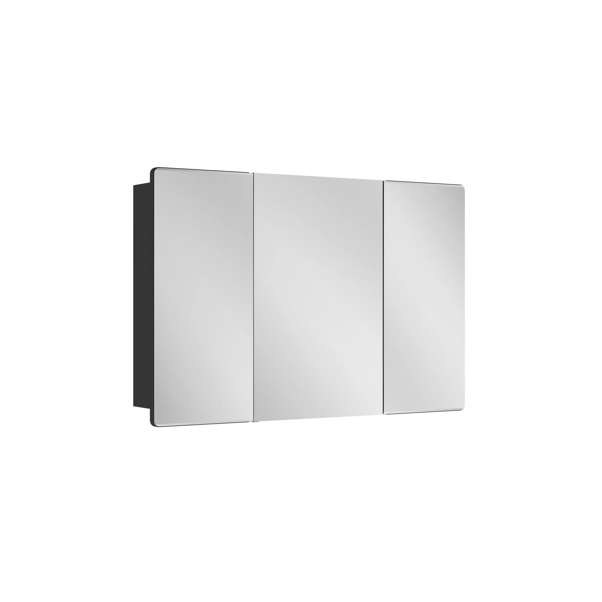 DeerValley Three-Door Wall-Mounted Mirror Cabinet with Black Aluminum Frame and Inner Storage - Image 6