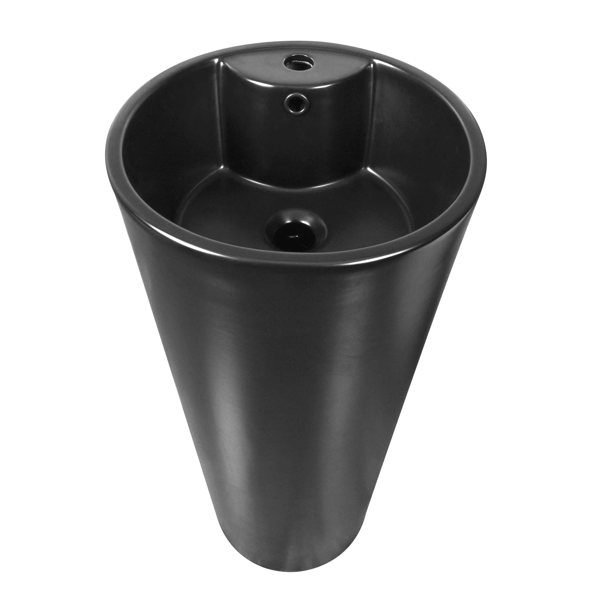 DeerValley DV-1P527 Pedestal Sinks, Minimalist Space-Saving Slim Design, Overflow & Single-Hole Faucet Ready - Image 17