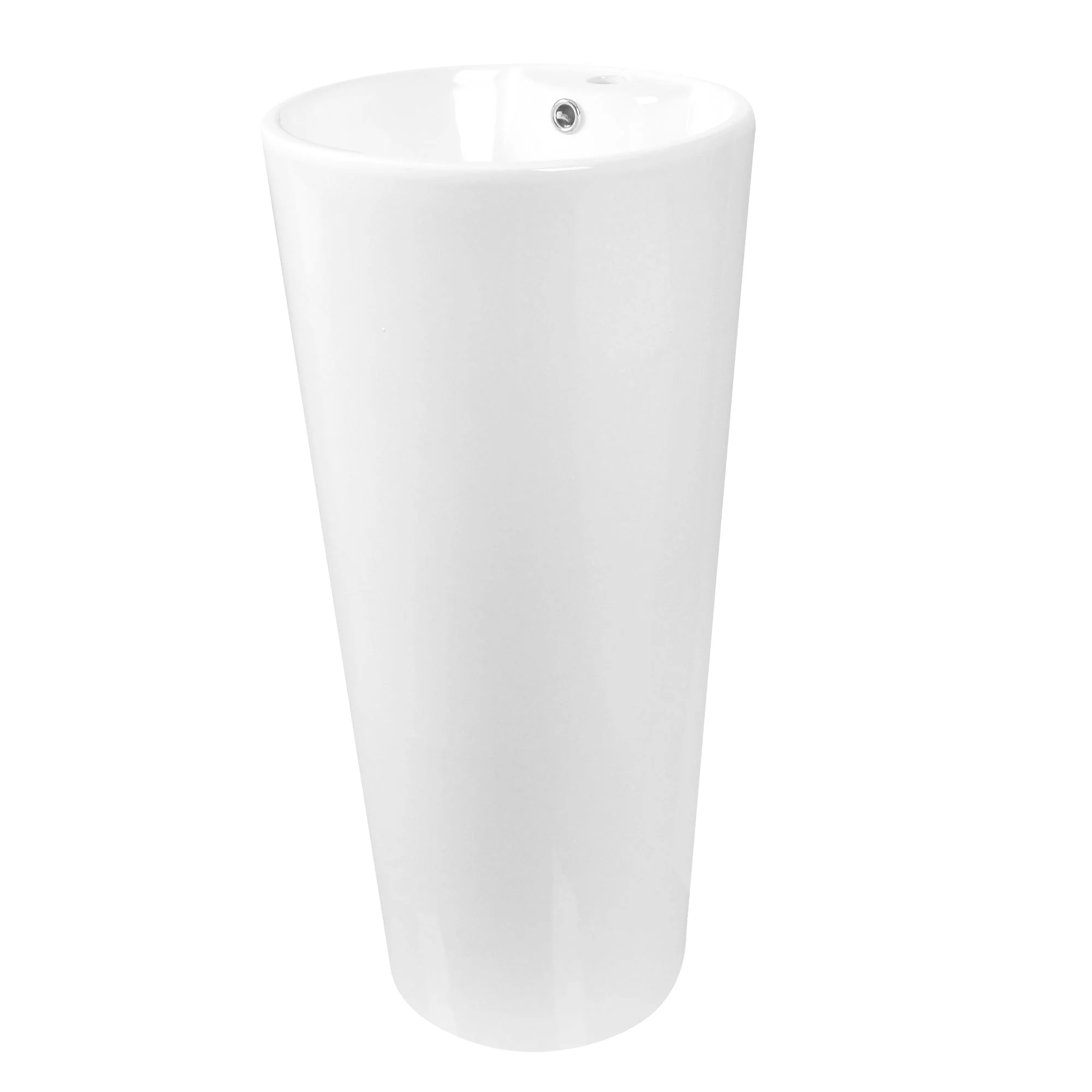 DeerValley DV-1P527 Pedestal Sinks, Minimalist Space-Saving Slim Design, Overflow & Single-Hole Faucet Ready - Image 2