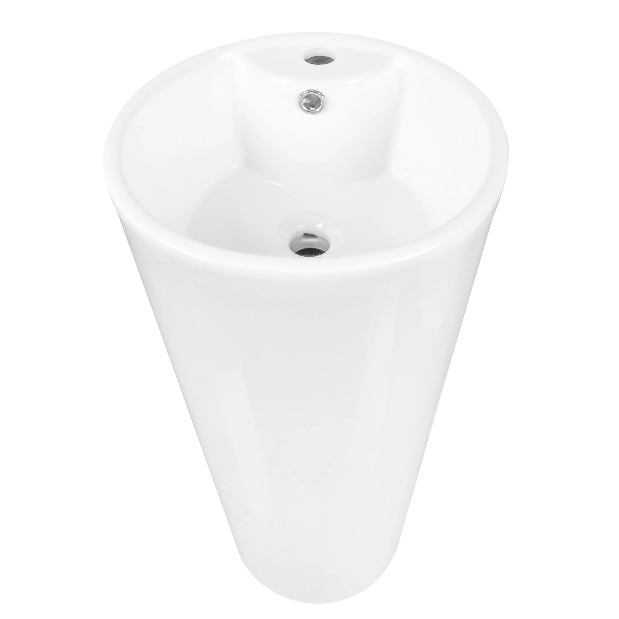 DeerValley DV-1P527 Pedestal Sinks, Minimalist Space-Saving Slim Design, Overflow & Single-Hole Faucet Ready - Image 6