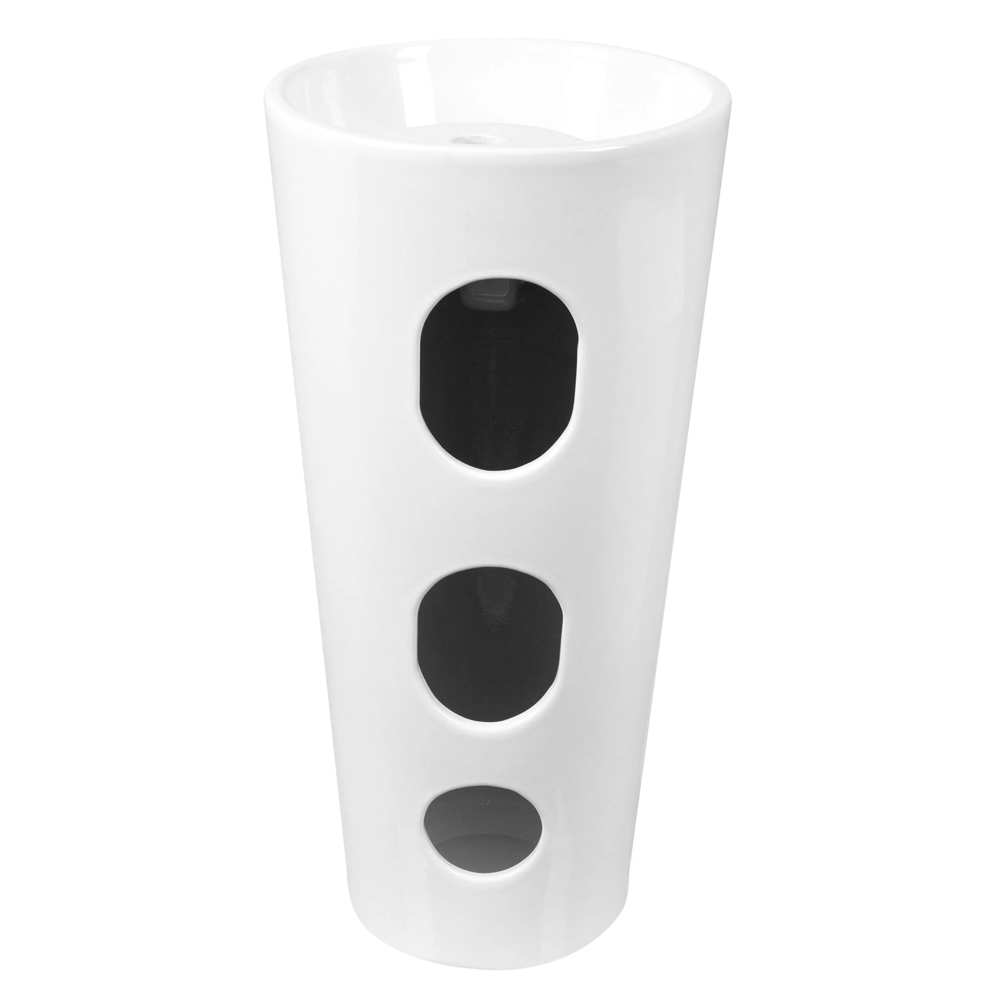 DeerValley DV-1P527 Pedestal Sinks, Minimalist Space-Saving Slim Design, Overflow & Single-Hole Faucet Ready - Image 9