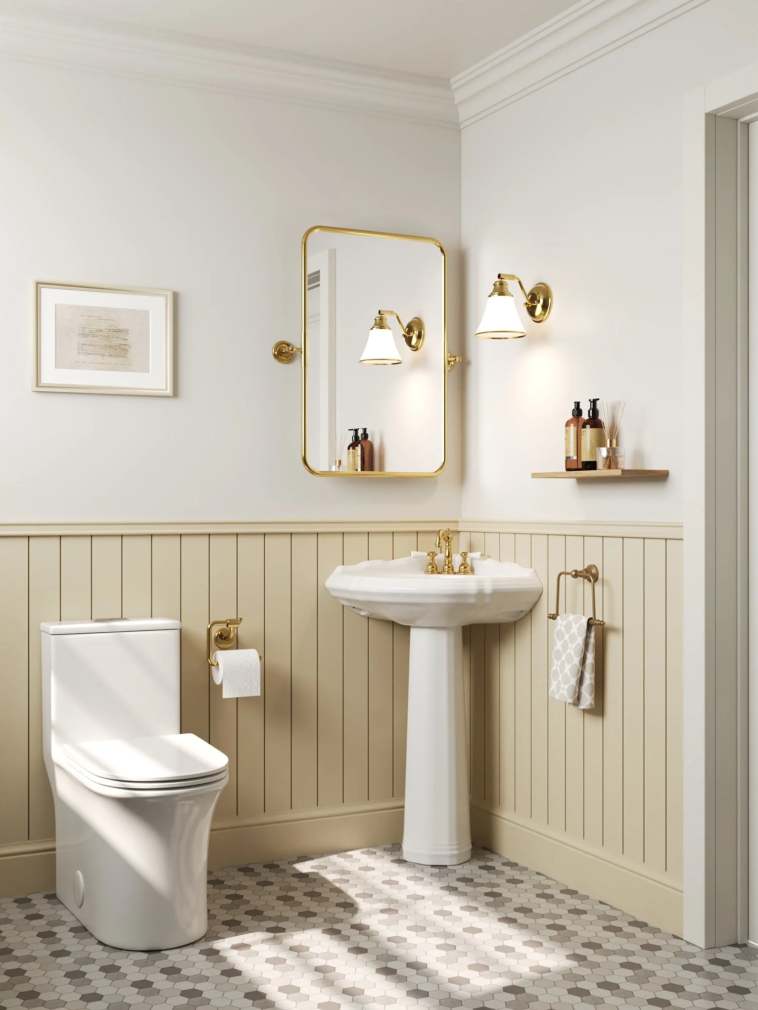 DeerValley DV-1P528 Pedestal Sinks Corner Space-Saving 3-Hole Overflow - Image 11