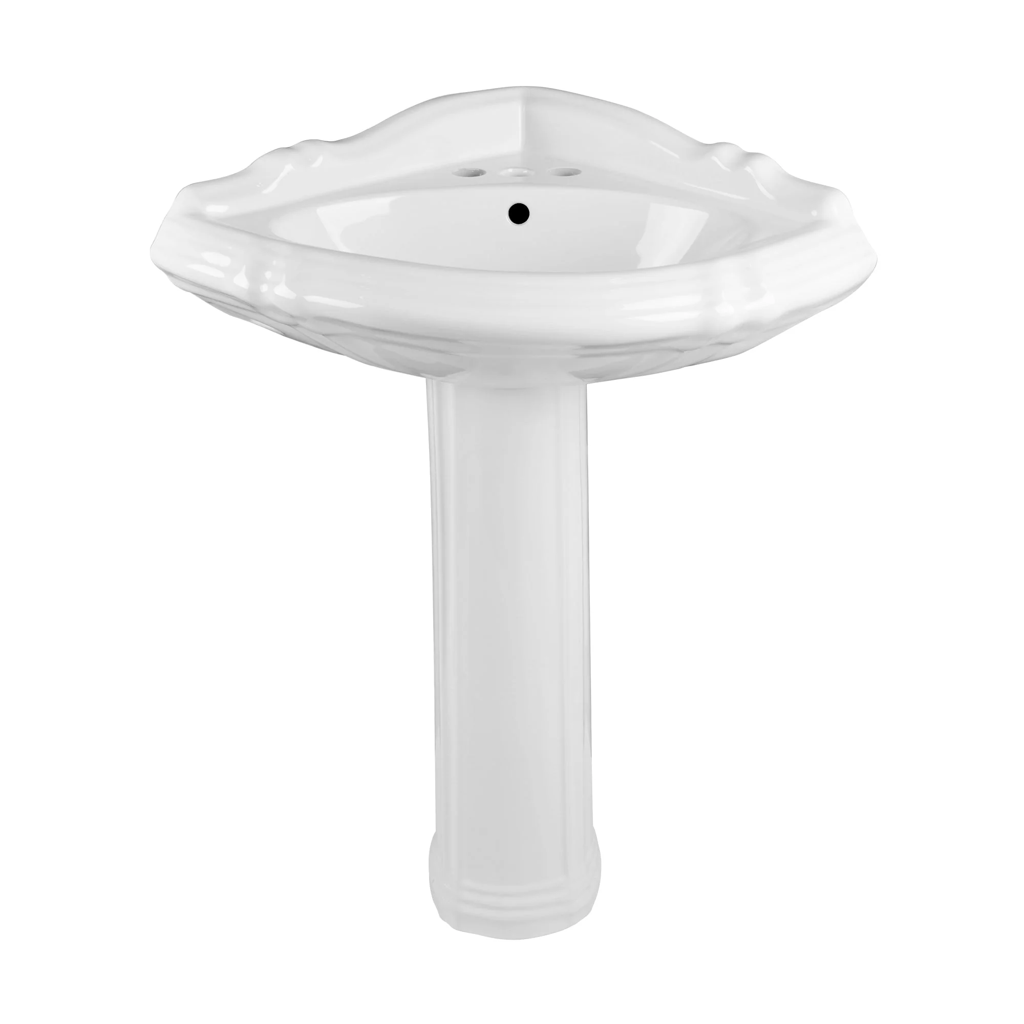 DeerValley DV-1P528 Pedestal Sinks Corner Space-Saving 3-Hole Overflow - Image 8