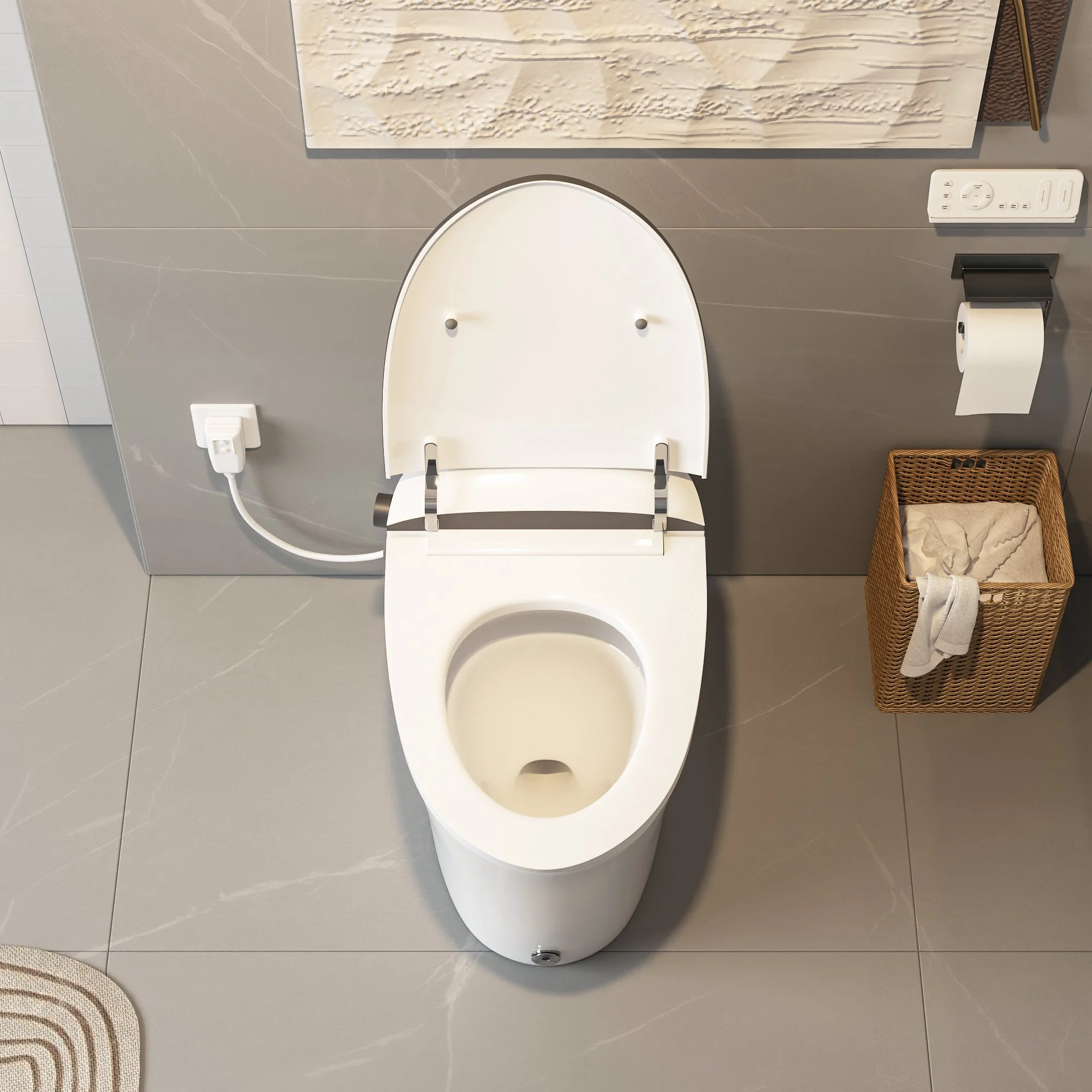 DeerValley DV-1S0019/V1/V3 Tankless Elongated Smart Toilet Quiet-Closed Heated Seat Sensor Auto, Foot Kick & Blackout Flush, Night Light - Image 11