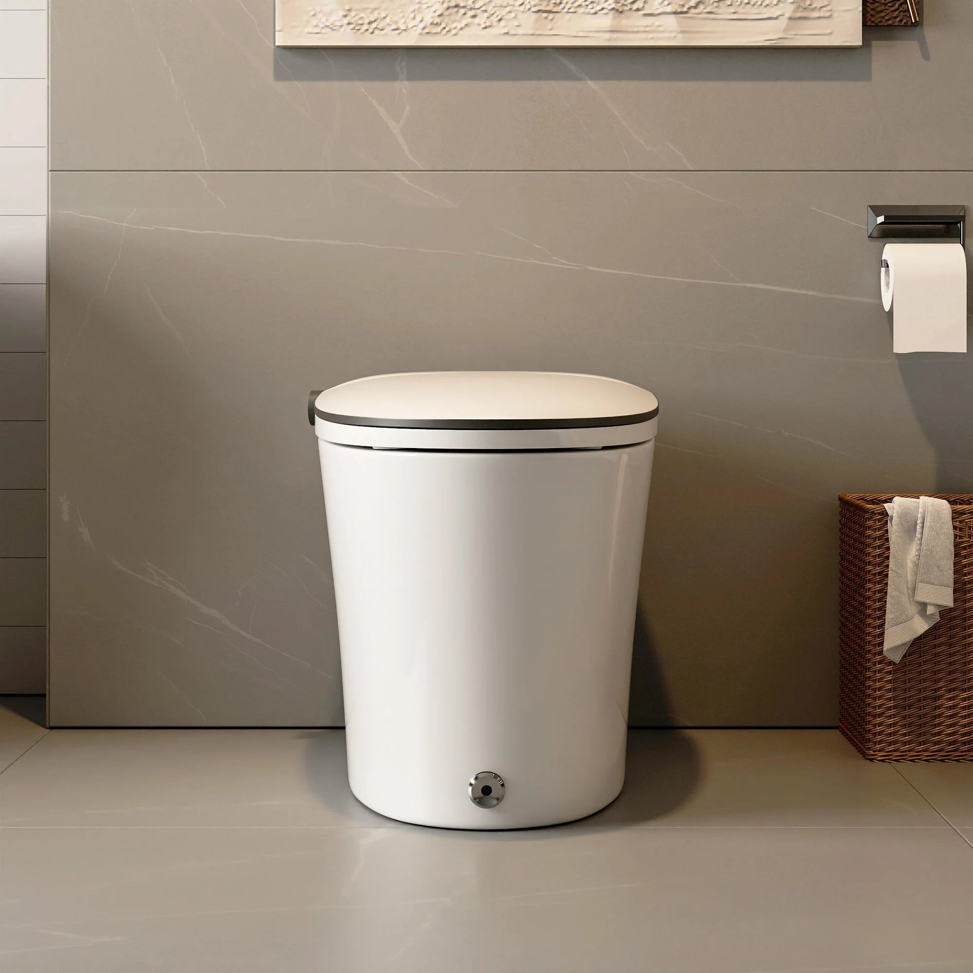 DeerValley DV-1S0019/V1/V3 Tankless Elongated Smart Toilet Quiet-Closed Heated Seat Sensor Auto, Foot Kick & Blackout Flush, Night Light - Image 12
