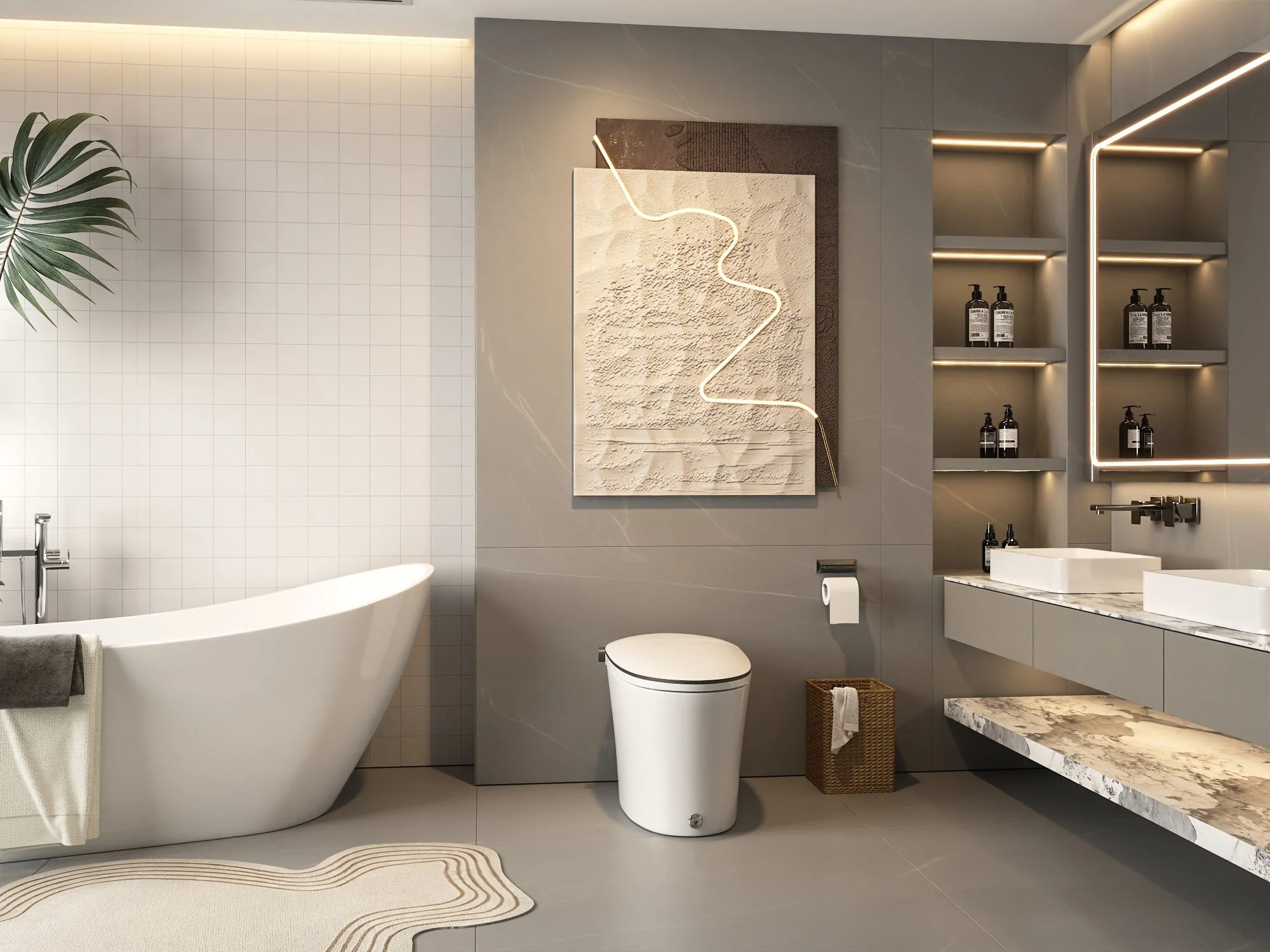DeerValley DV-1S0019/V1/V3 Tankless Elongated Smart Toilet Quiet-Closed Heated Seat Sensor Auto, Foot Kick & Blackout Flush, Night Light - Image 13