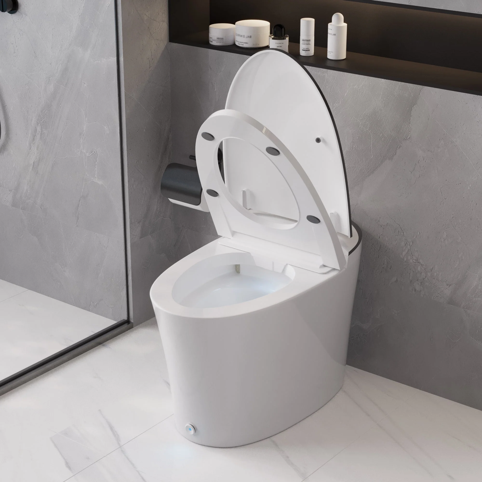 DeerValley DV-1S0019/V1/V3 Tankless Elongated Smart Toilet Quiet-Closed Heated Seat Sensor Auto, Foot Kick & Blackout Flush, Night Light - Image 15