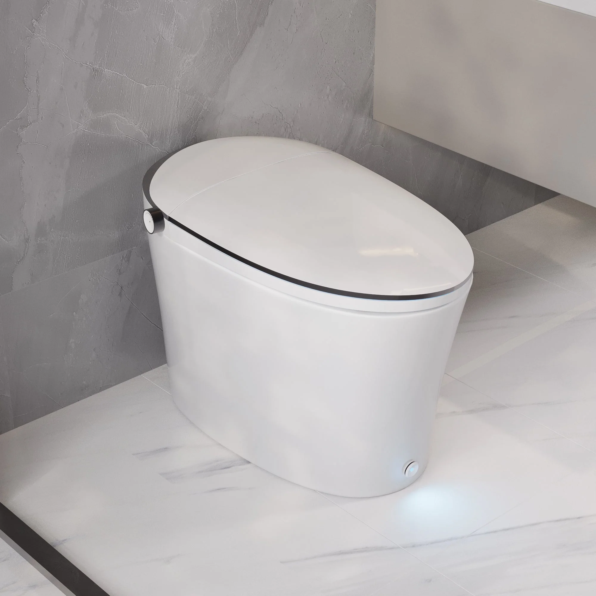 DeerValley DV-1S0019/V1/V3 Tankless Elongated Smart Toilet Quiet-Closed Heated Seat Sensor Auto, Foot Kick & Blackout Flush, Night Light - Image 16
