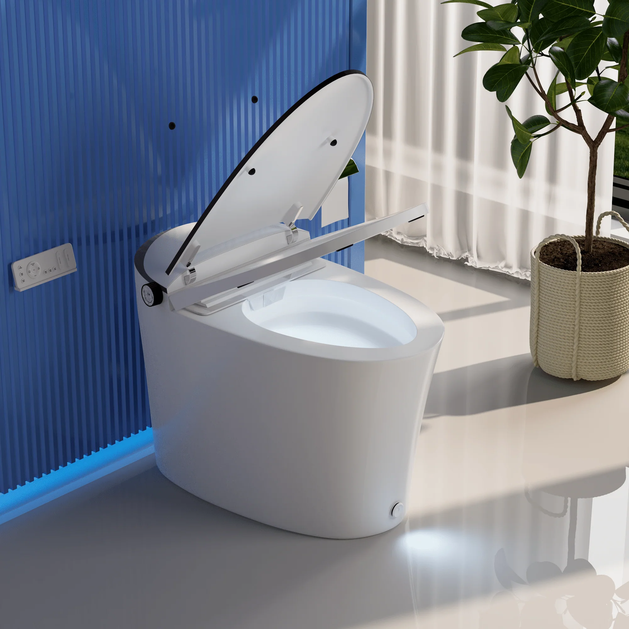 DeerValley DV-1S0019/V1/V3 Tankless Elongated Smart Toilet Quiet-Closed Heated Seat Sensor Auto, Foot Kick & Blackout Flush, Night Light - Image 19