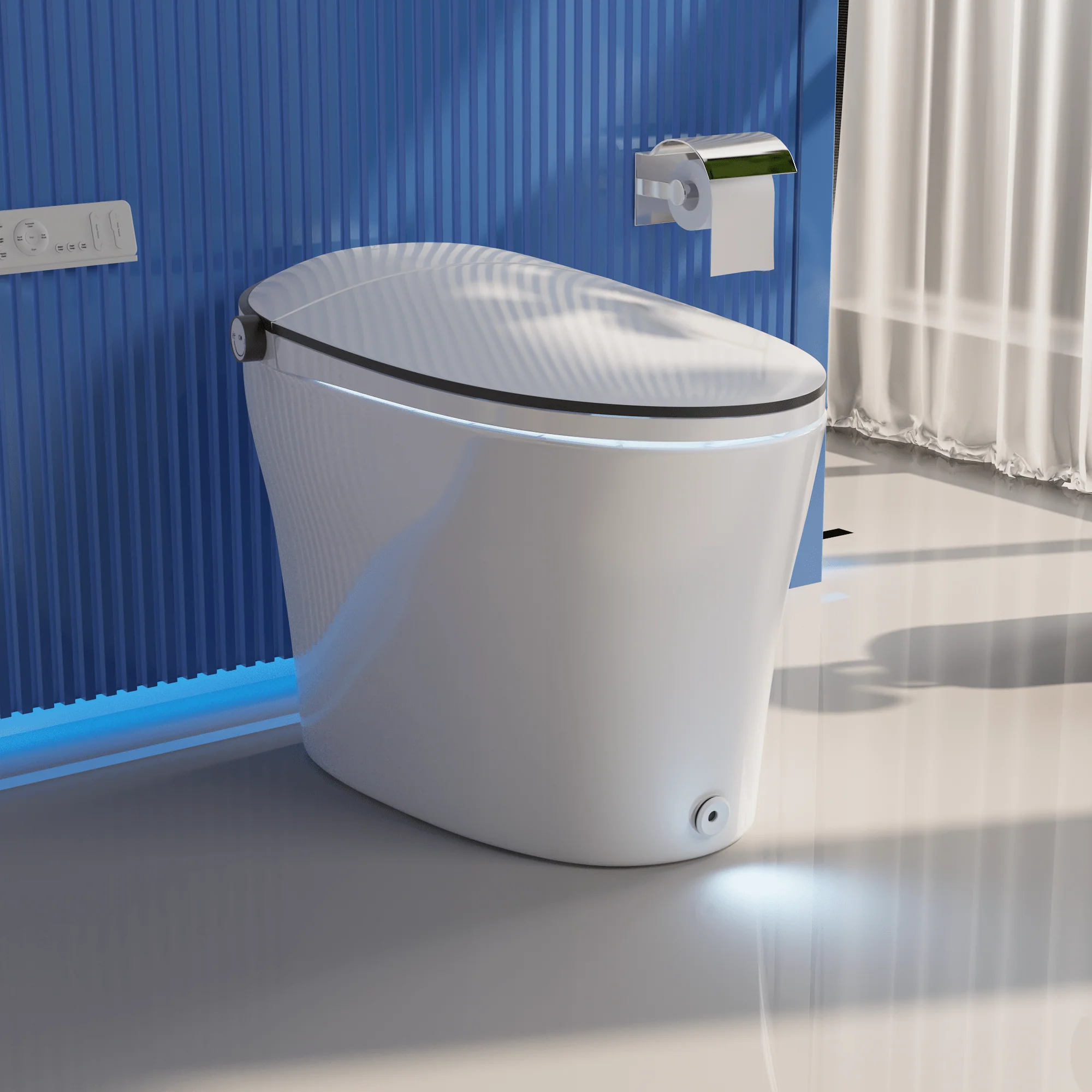 DeerValley DV-1S0019/V1/V3 Tankless Elongated Smart Toilet Quiet-Closed Heated Seat Sensor Auto, Foot Kick & Blackout Flush, Night Light - Image 23