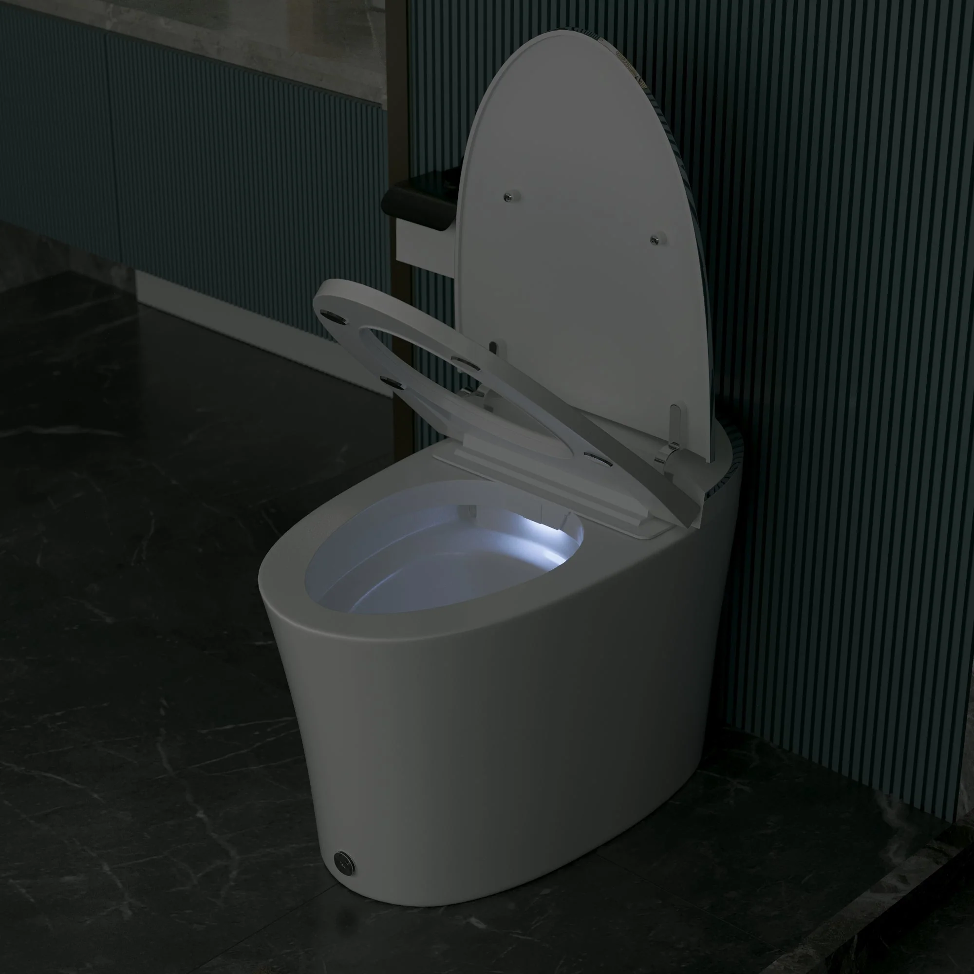 DeerValley DV-1S0019/V1/V3 Tankless Elongated Smart Toilet Quiet-Closed Heated Seat Sensor Auto, Foot Kick & Blackout Flush, Night Light - Image 28