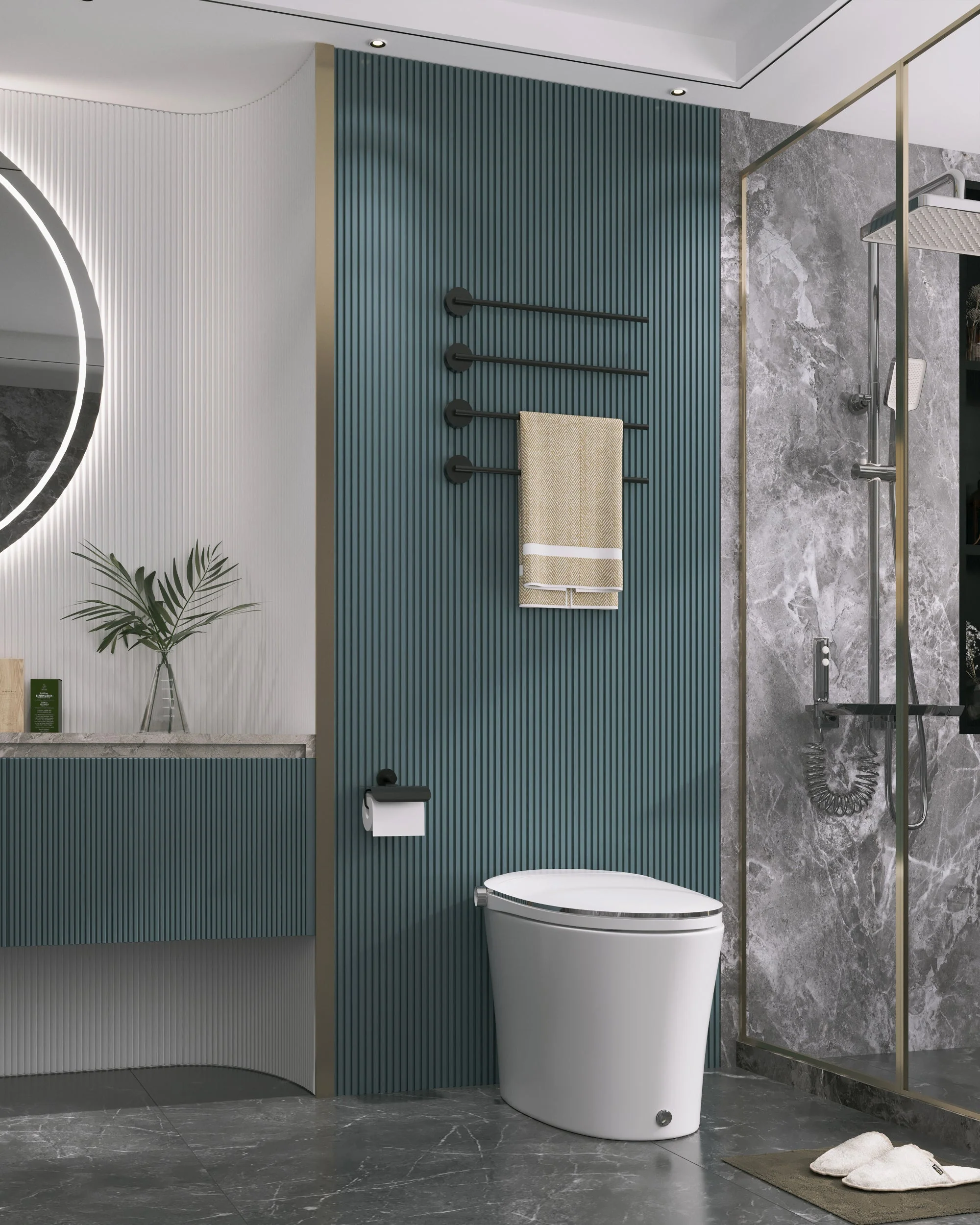 DeerValley DV-1S0019/V1/V3 Tankless Elongated Smart Toilet Quiet-Closed Heated Seat Sensor Auto, Foot Kick & Blackout Flush, Night Light - Image 29