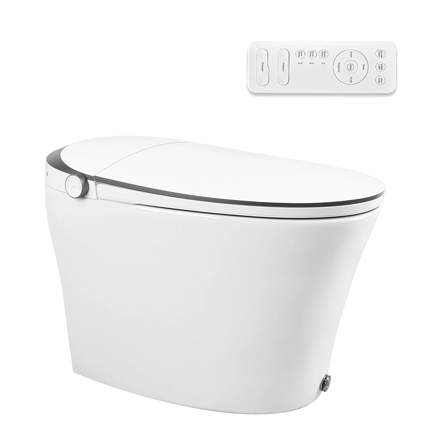 DeerValley DV-1S0019/V1/V3 Tankless Elongated Smart Toilet Quiet-Closed Heated Seat Sensor Auto, Foot Kick & Blackout Flush, Night Light - Image 3