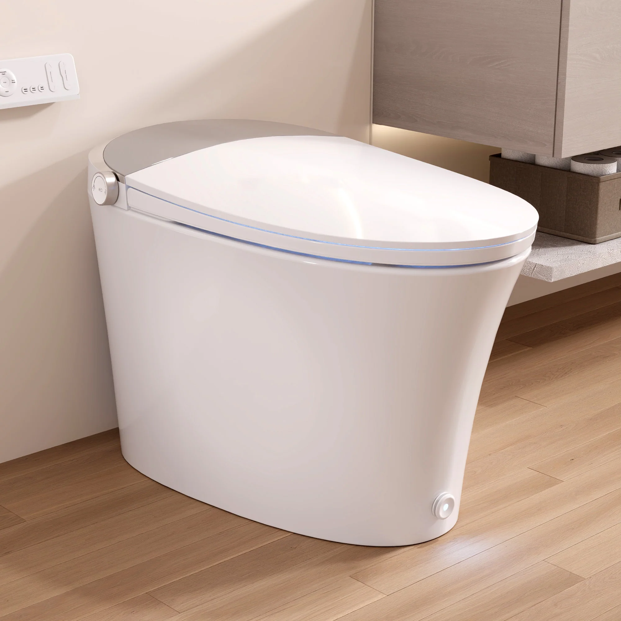 DeerValley DV-1S0019/V1/V3 Tankless Elongated Smart Toilet Quiet-Closed Heated Seat Sensor Auto, Foot Kick & Blackout Flush, Night Light - Image 35