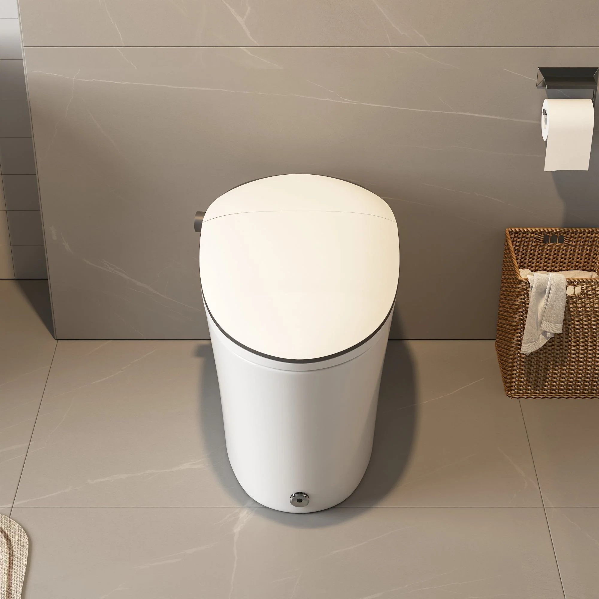 DeerValley DV-1S0019/V1/V3 Tankless Elongated Smart Toilet Quiet-Closed Heated Seat Sensor Auto, Foot Kick & Blackout Flush, Night Light - Image 5