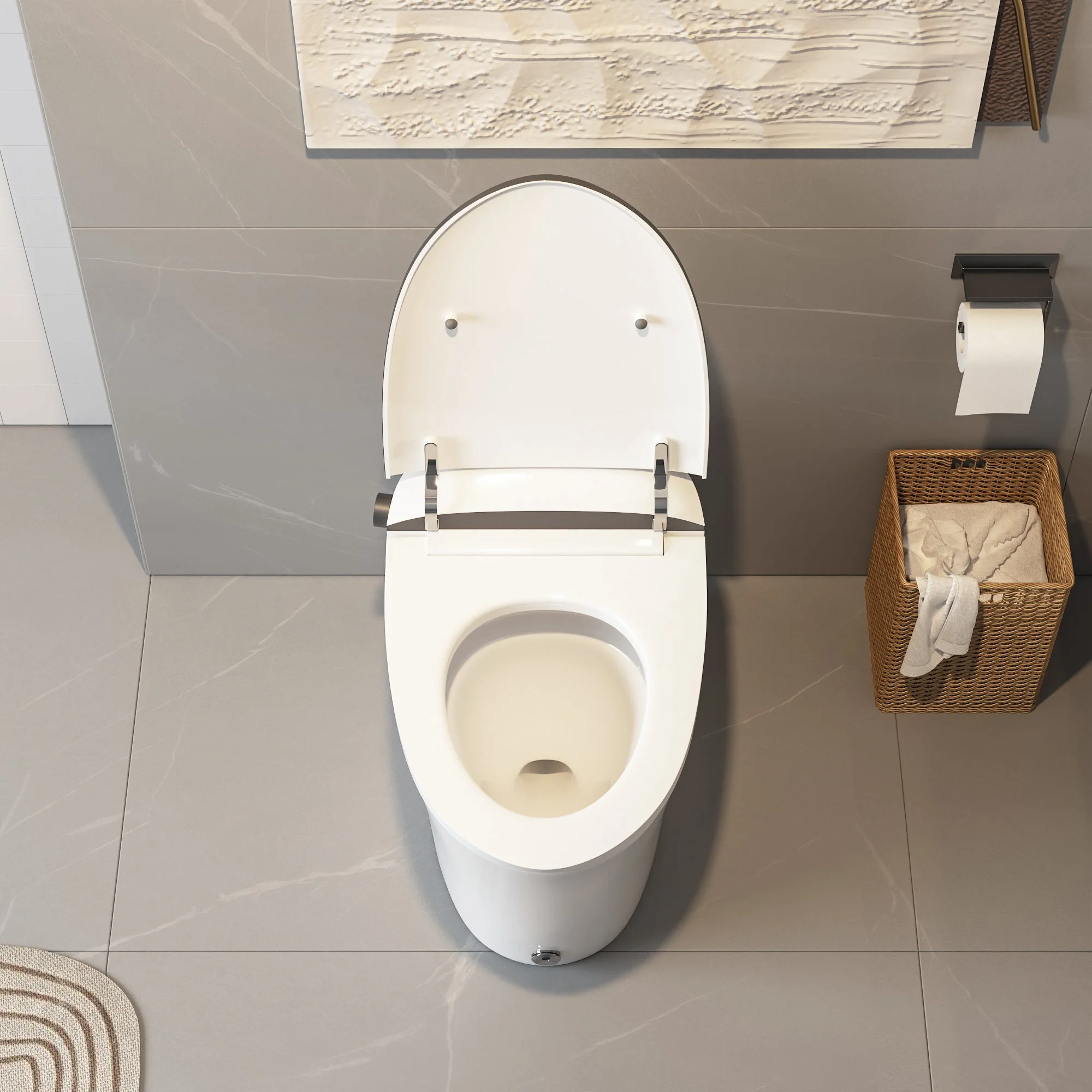 DeerValley DV-1S0019/V1/V3 Tankless Elongated Smart Toilet Quiet-Closed Heated Seat Sensor Auto, Foot Kick & Blackout Flush, Night Light - Image 9