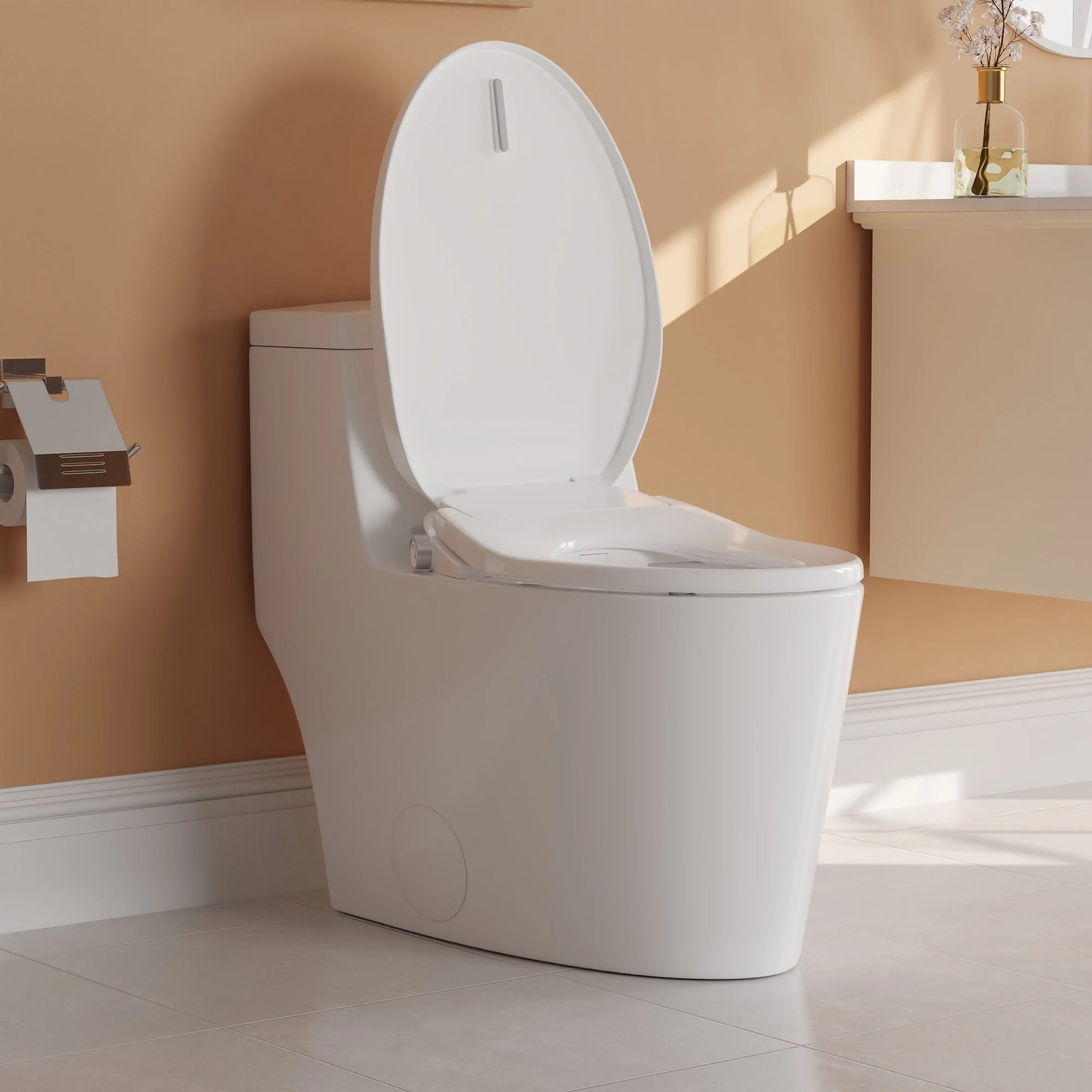 DeerValley DV-1S0028 Elongated Manual Bidet Toilet Seat with Self Cleaning Dual Nozzles, Rear & Feminine Cleaning, Non-Electric Bidets for Existing Toilets, White, No Wiring & Easy Installation - Image 4