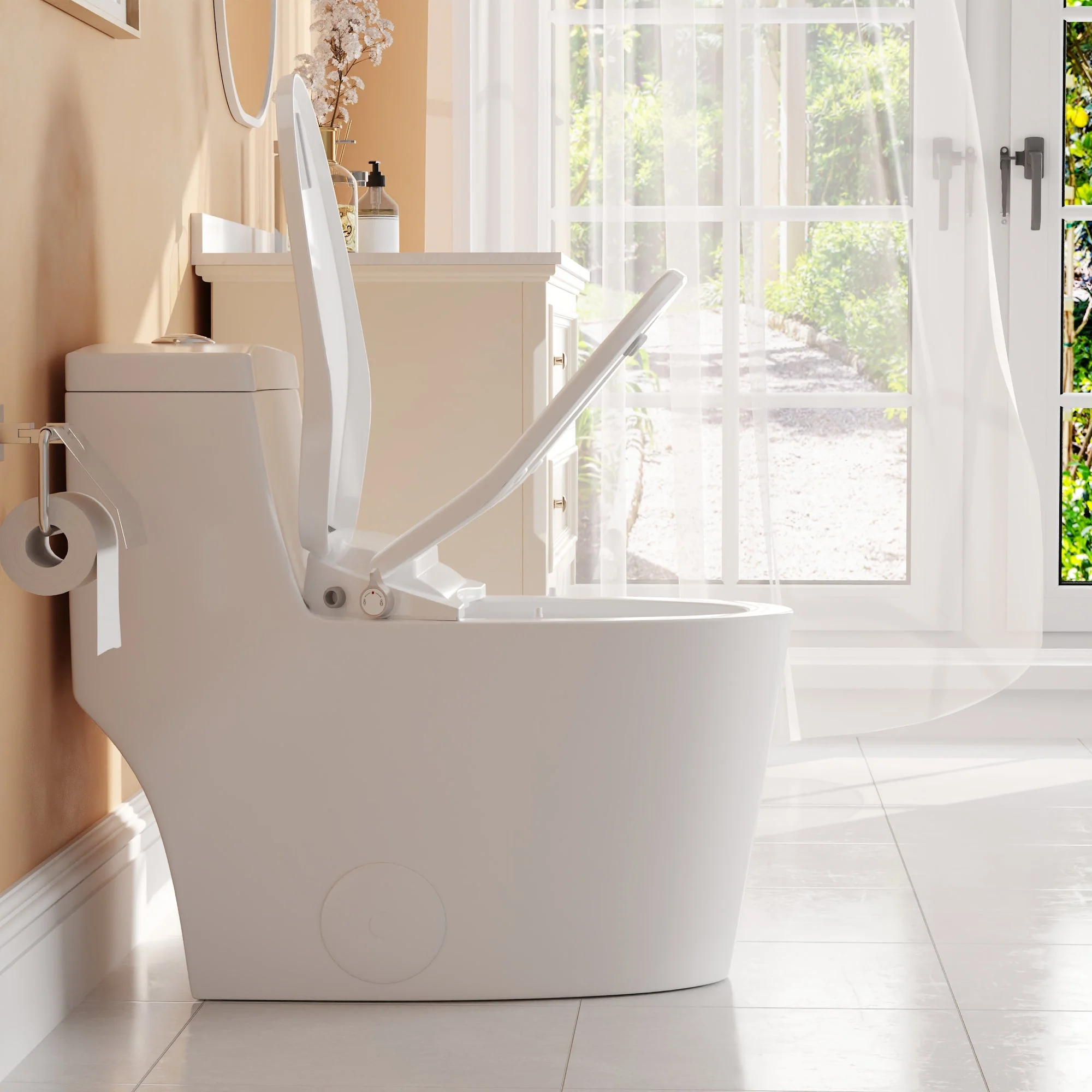 DeerValley DV-1S0028 Elongated Manual Bidet Toilet Seat with Self Cleaning Dual Nozzles, Rear & Feminine Cleaning, Non-Electric Bidets for Existing Toilets, White, No Wiring & Easy Installation - Image 6