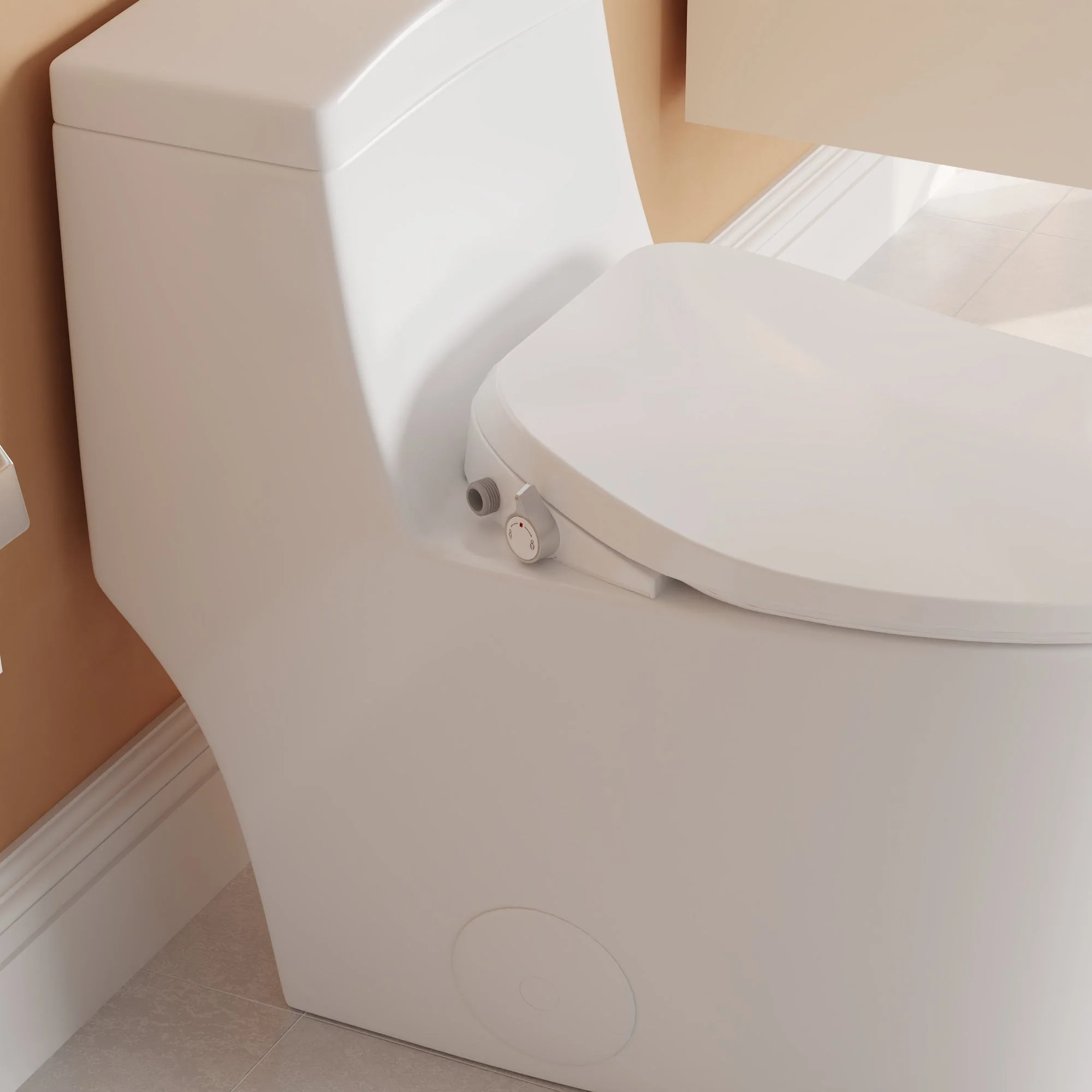 DeerValley DV-1S0028 Elongated Manual Bidet Toilet Seat with Self Cleaning Dual Nozzles, Rear & Feminine Cleaning, Non-Electric Bidets for Existing Toilets, White, No Wiring & Easy Installation - Image 8