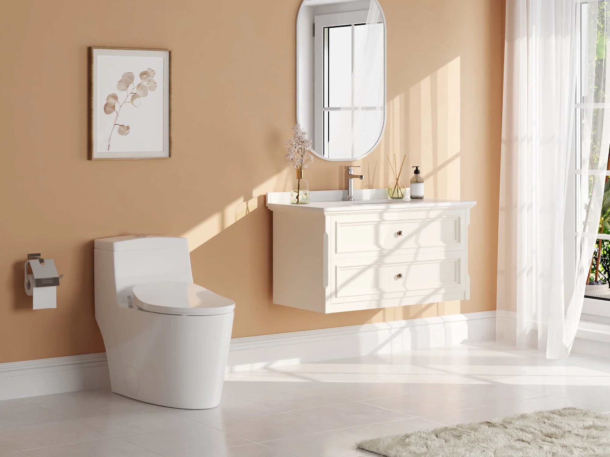 DeerValley DV-1S0028 Elongated Manual Bidet Toilet Seat with Self Cleaning Dual Nozzles, Rear & Feminine Cleaning, Non-Electric Bidets for Existing Toilets, White, No Wiring & Easy Installation - Image 9