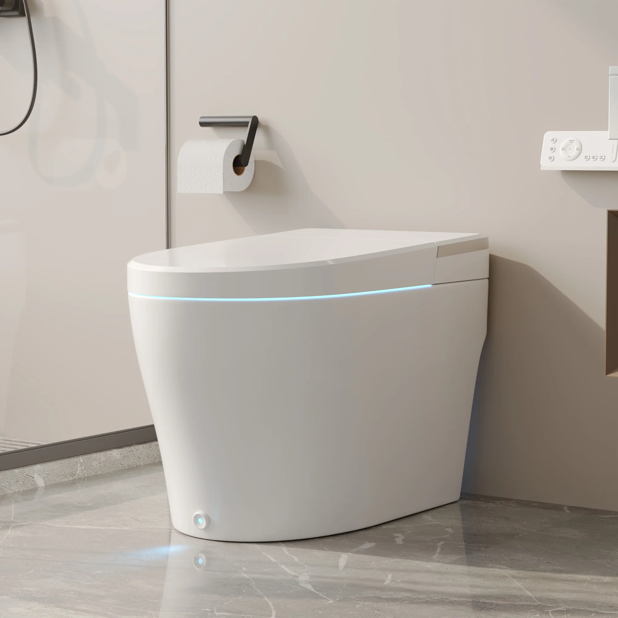 DeerValley DV-1S0029/V1/V3 Tankless Elongated Smart Toilet, One-Piece Elongated Smart Toilet with Foot Kick Flush (Seat Included) - Image 15