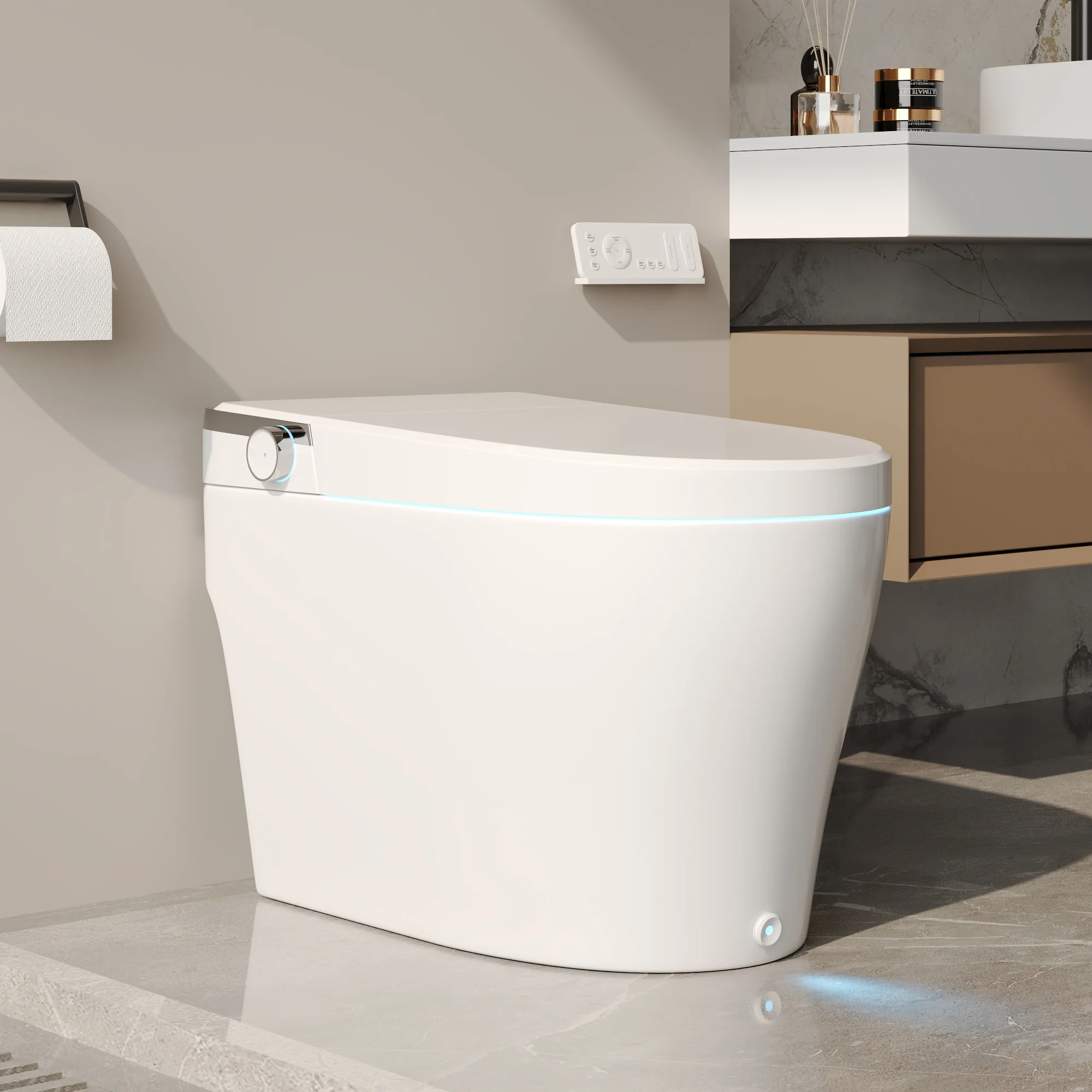 DeerValley DV-1S0029/V1/V3 Tankless Elongated Smart Toilet, One-Piece Elongated Smart Toilet with Foot Kick Flush (Seat Included) - Image 16