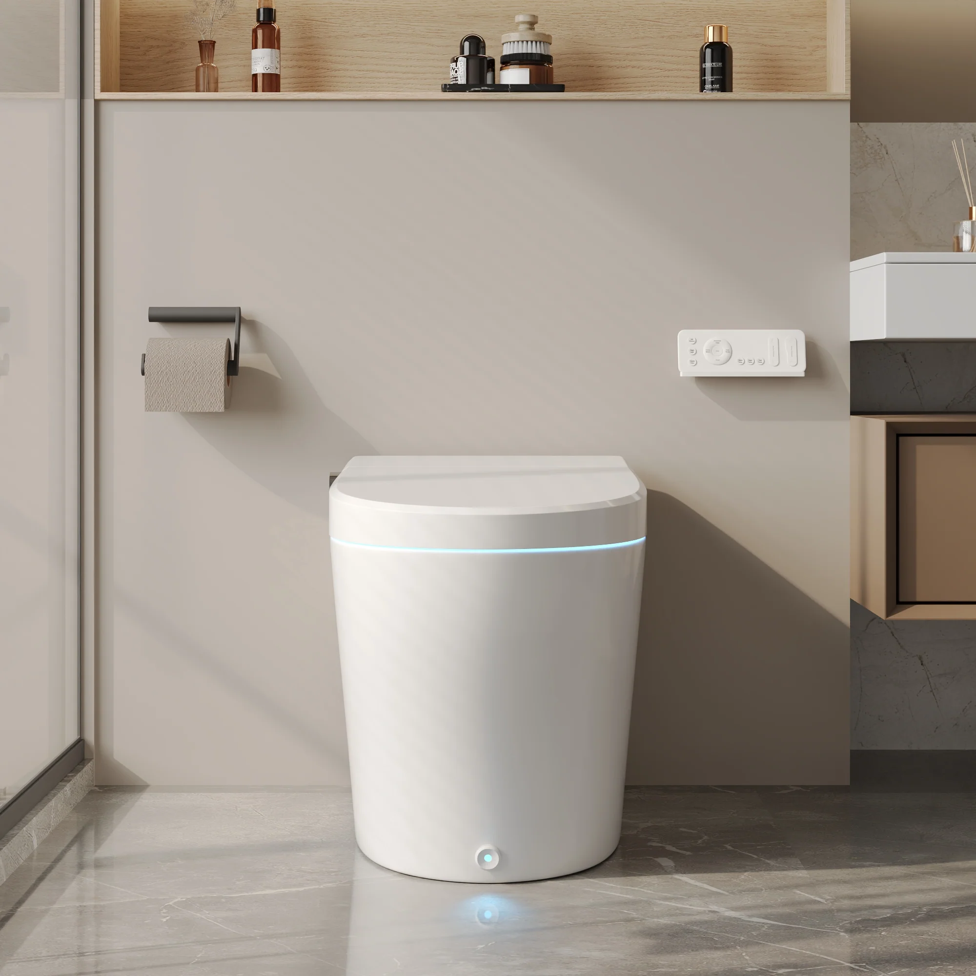 DeerValley DV-1S0029/V1/V3 Tankless Elongated Smart Toilet, One-Piece Elongated Smart Toilet with Foot Kick Flush (Seat Included) - Image 19