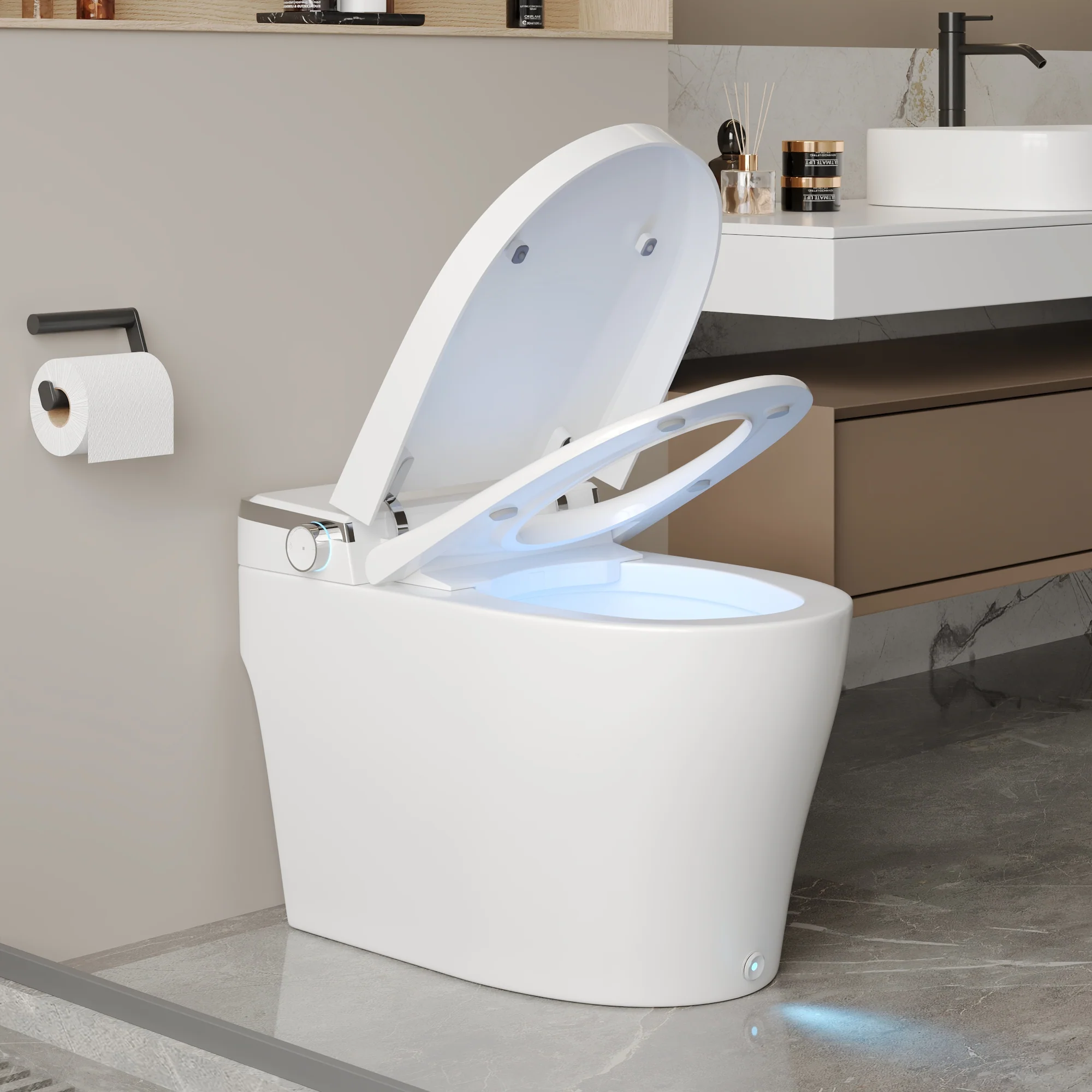 DeerValley DV-1S0029/V1/V3 Tankless Elongated Smart Toilet, One-Piece Elongated Smart Toilet with Foot Kick Flush (Seat Included) - Image 21