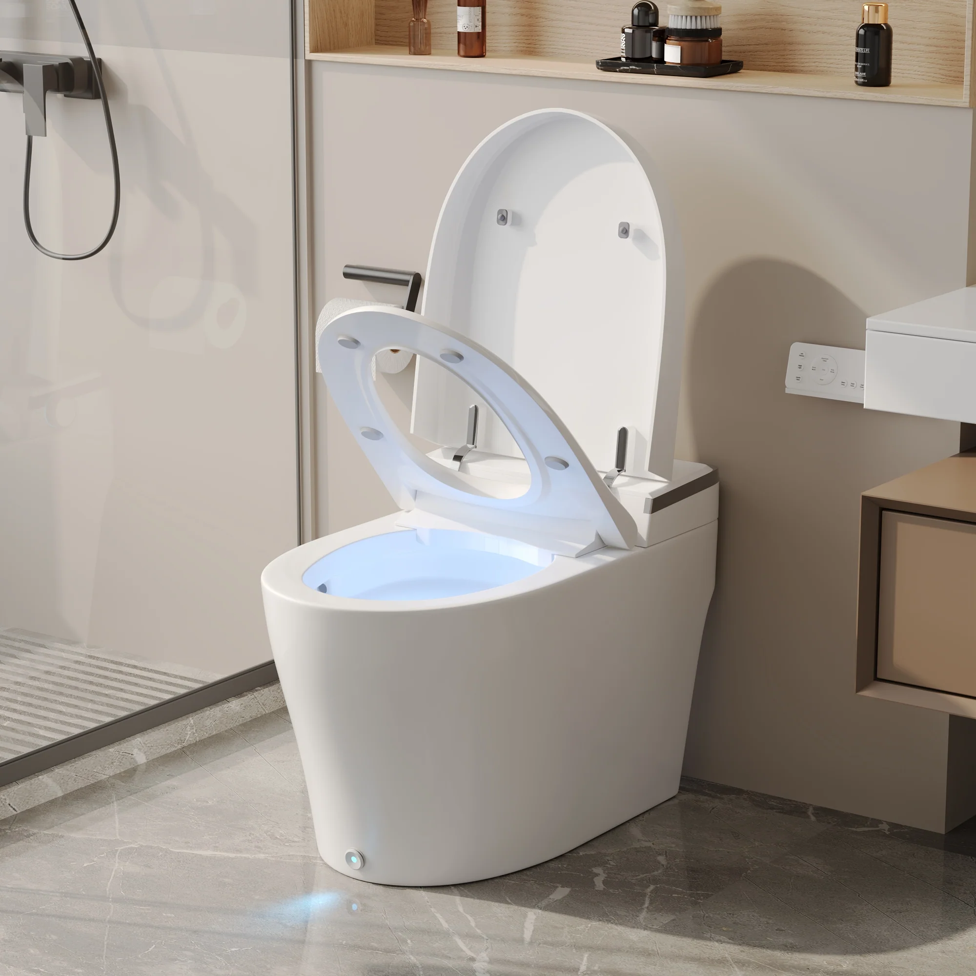 DeerValley DV-1S0029/V1/V3 Tankless Elongated Smart Toilet, One-Piece Elongated Smart Toilet with Foot Kick Flush (Seat Included) - Image 22