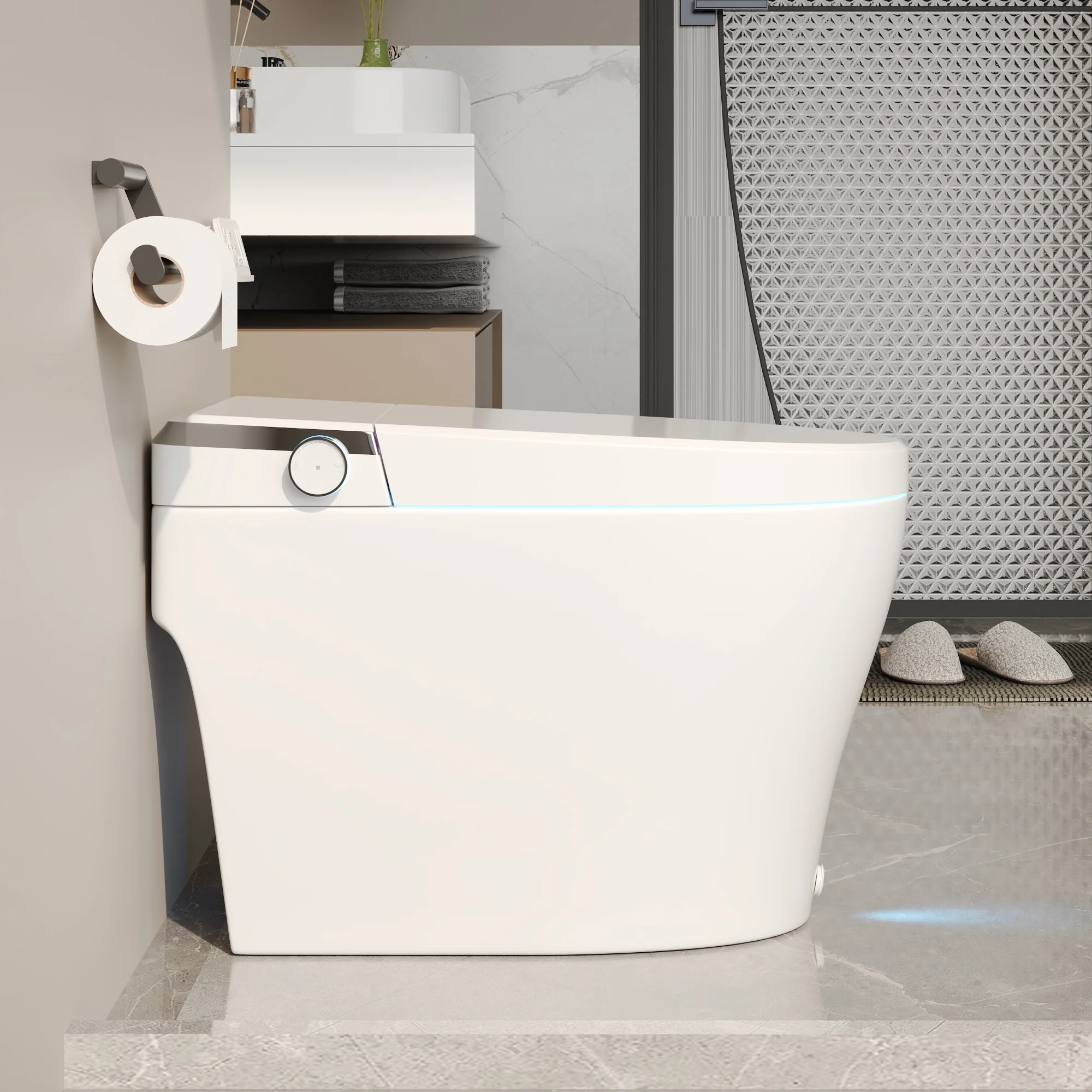 DeerValley DV-1S0029/V1/V3 Tankless Elongated Smart Toilet, One-Piece Elongated Smart Toilet with Foot Kick Flush (Seat Included) - Image 23