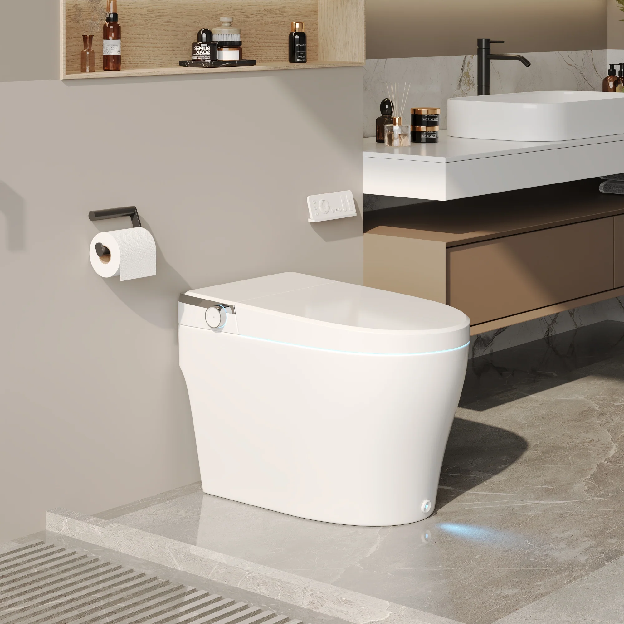 DeerValley DV-1S0029/V1/V3 Tankless Elongated Smart Toilet, One-Piece Elongated Smart Toilet with Foot Kick Flush (Seat Included) - Image 24
