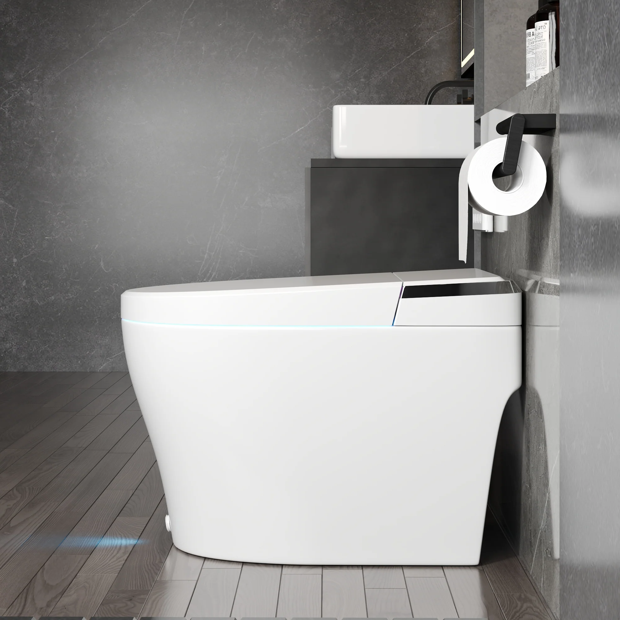 DeerValley DV-1S0029/V1/V3 Tankless Elongated Smart Toilet, One-Piece Elongated Smart Toilet with Foot Kick Flush (Seat Included) - Image 25