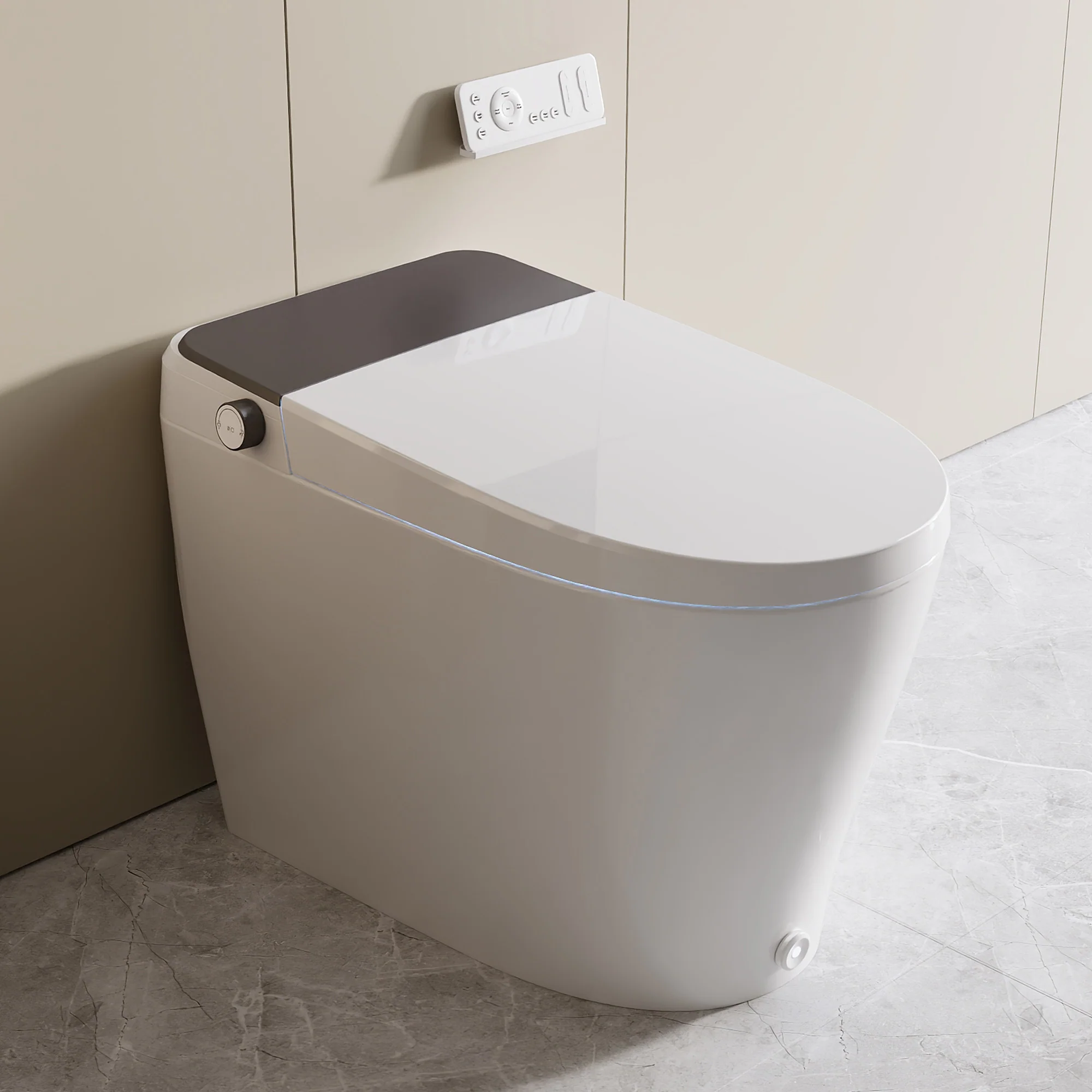 DeerValley DV-1S0029/V1/V3 Tankless Elongated Smart Toilet, One-Piece Elongated Smart Toilet with Foot Kick Flush (Seat Included) - Image 28