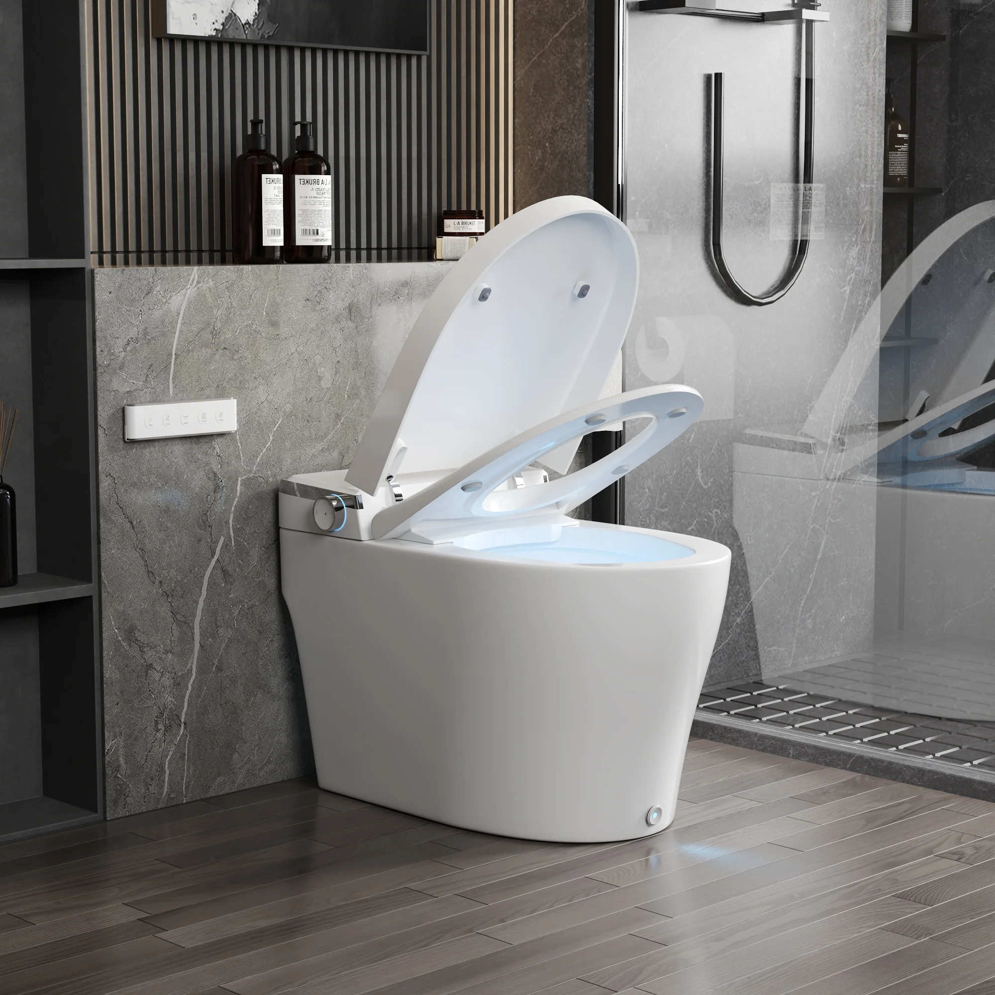 DeerValley DV-1S0029/V1/V3 Tankless Elongated Smart Toilet, One-Piece Elongated Smart Toilet with Foot Kick Flush (Seat Included) - Image 6