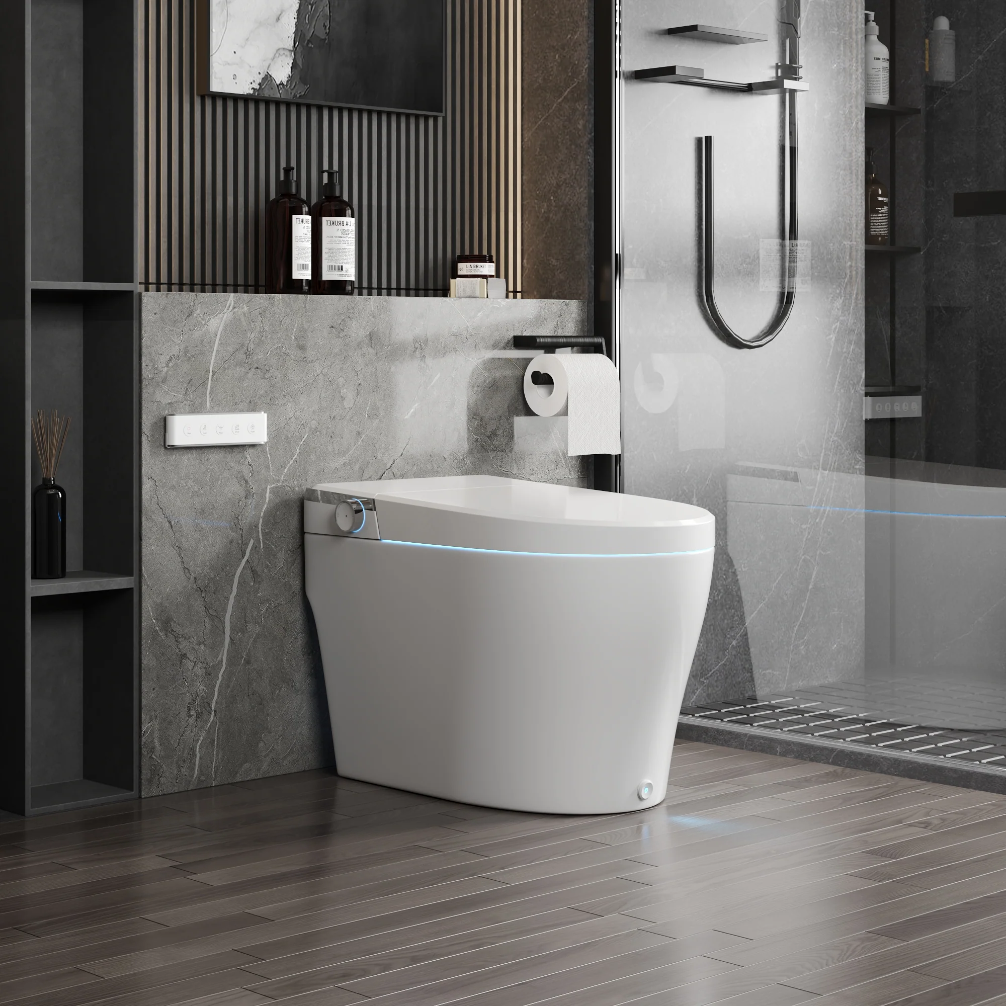 DeerValley DV-1S0029/V1/V3 Tankless Elongated Smart Toilet, One-Piece Elongated Smart Toilet with Foot Kick Flush (Seat Included) - Image 7