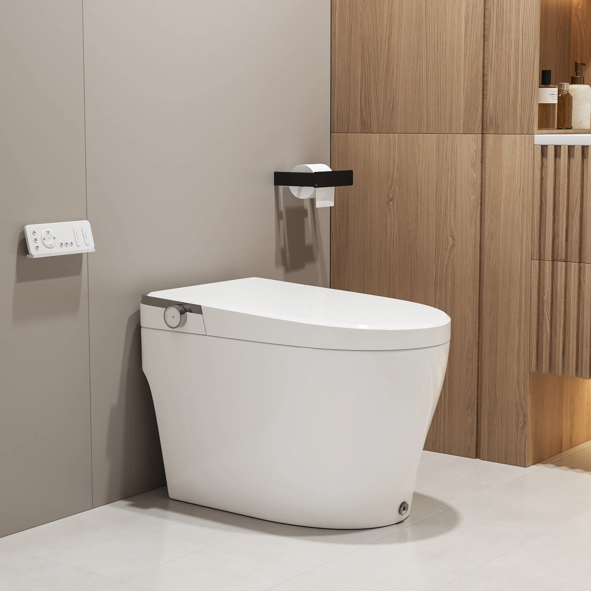 DeerValley DV-1S0029/V1/V3 Tankless Elongated Smart Toilet, One-Piece Elongated Smart Toilet with Foot Kick Flush (Seat Included) - Image 9