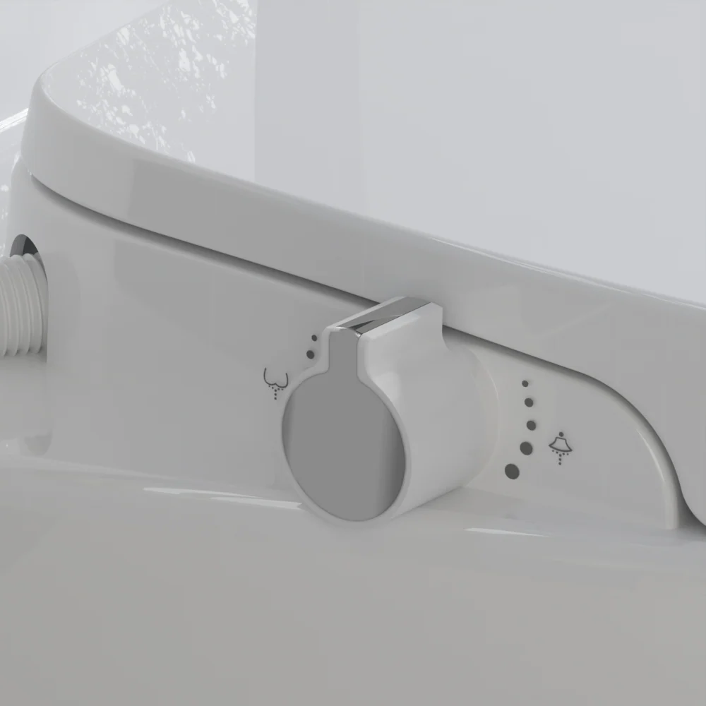 DeerValley DV-1S0038 Soft Close Toilet Seat Dual Nozzles White Plastic Elongated Slow Close Toilet Seat - Image 3