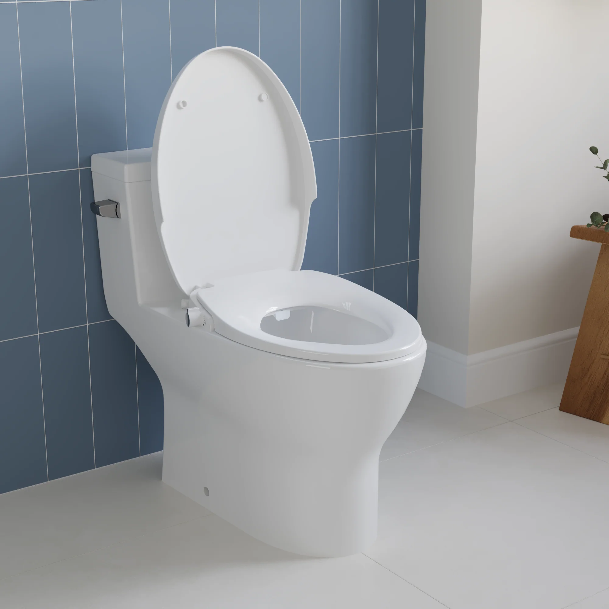 DeerValley DV-1S0038 Soft Close Toilet Seat Dual Nozzles White Plastic Elongated Slow Close Toilet Seat - Image 4
