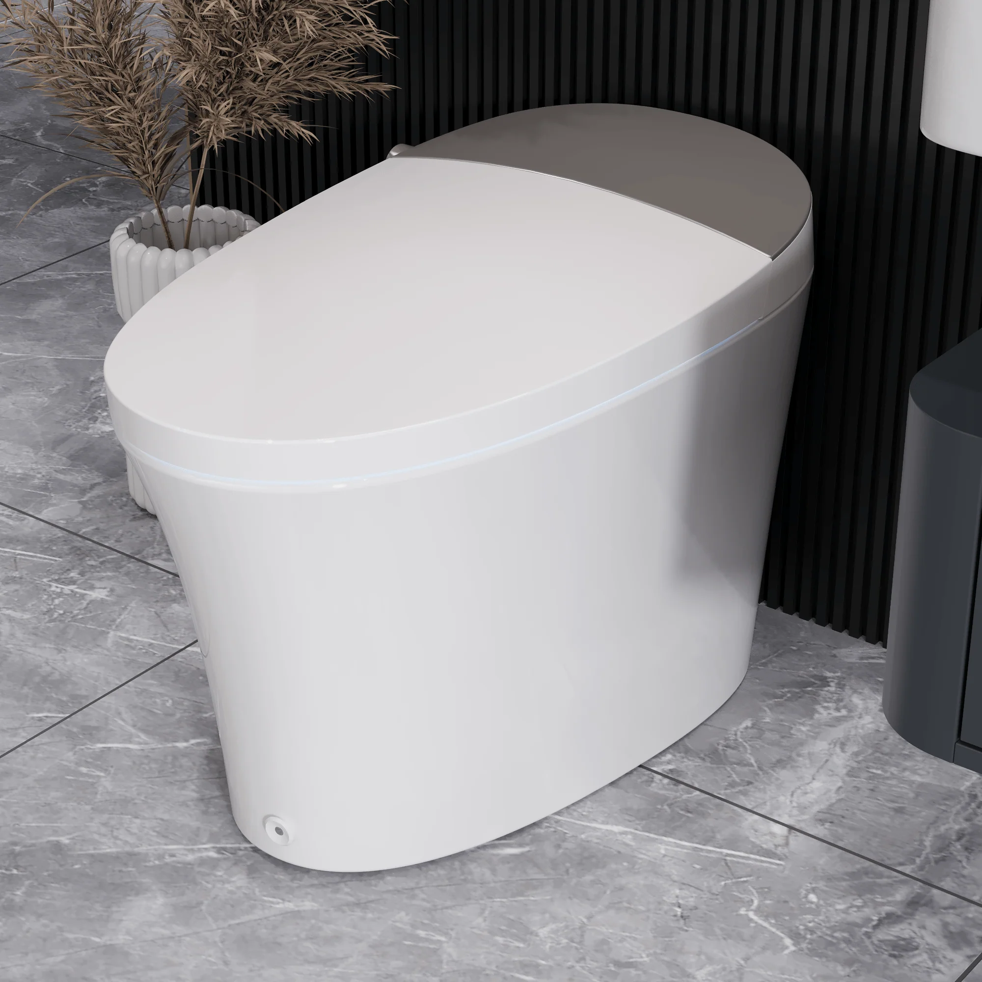 DeerValley DV-1S0150/DV-1S0150-V3 Tankless Smart Toilet,Off-seat Auto Flush,Foot Kick Flush,Night Light,Modern Elongated Toilet with Warm Water - Image 10