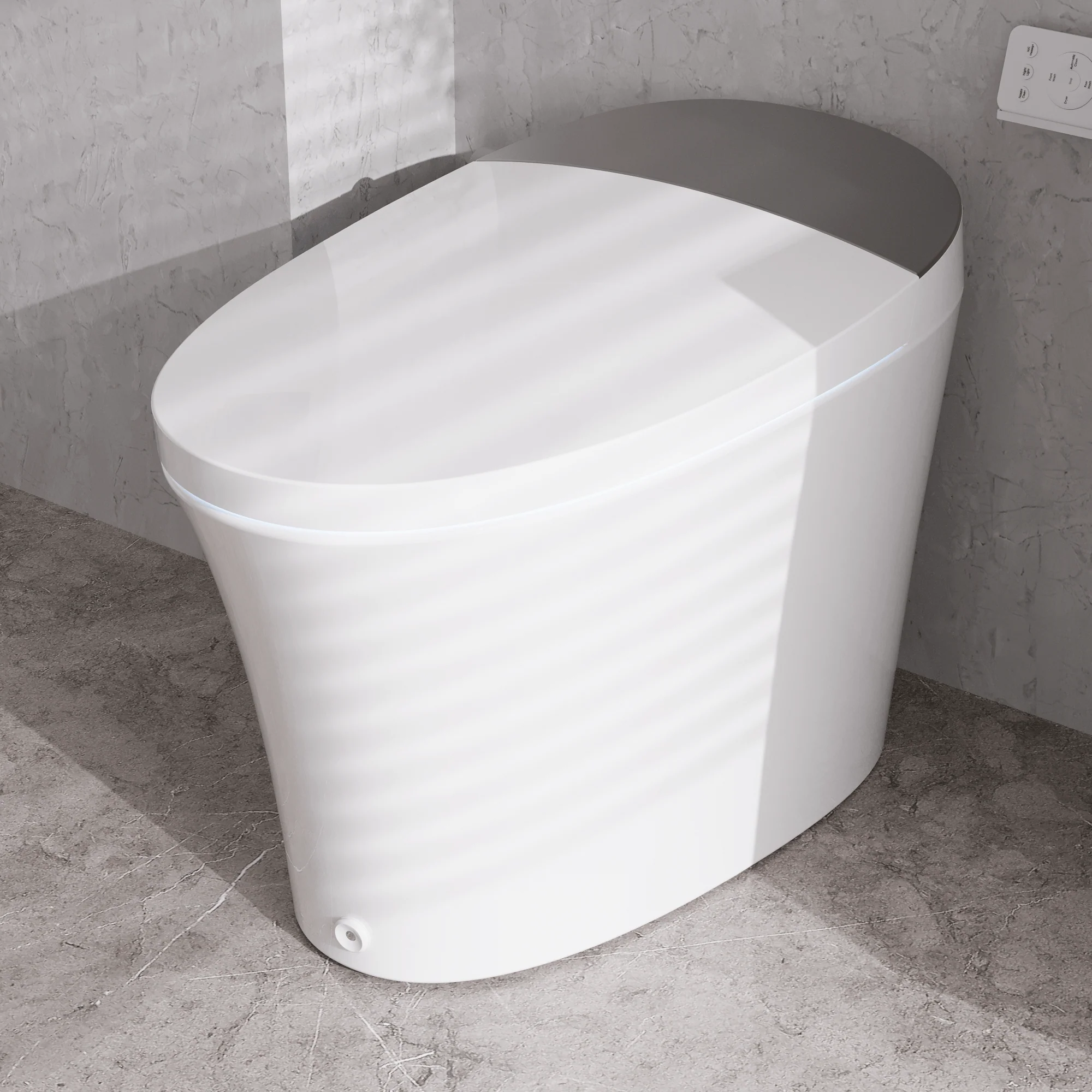 DeerValley DV-1S0150/DV-1S0150-V3 Tankless Smart Toilet,Off-seat Auto Flush,Foot Kick Flush,Night Light,Modern Elongated Toilet with Warm Water - Image 3