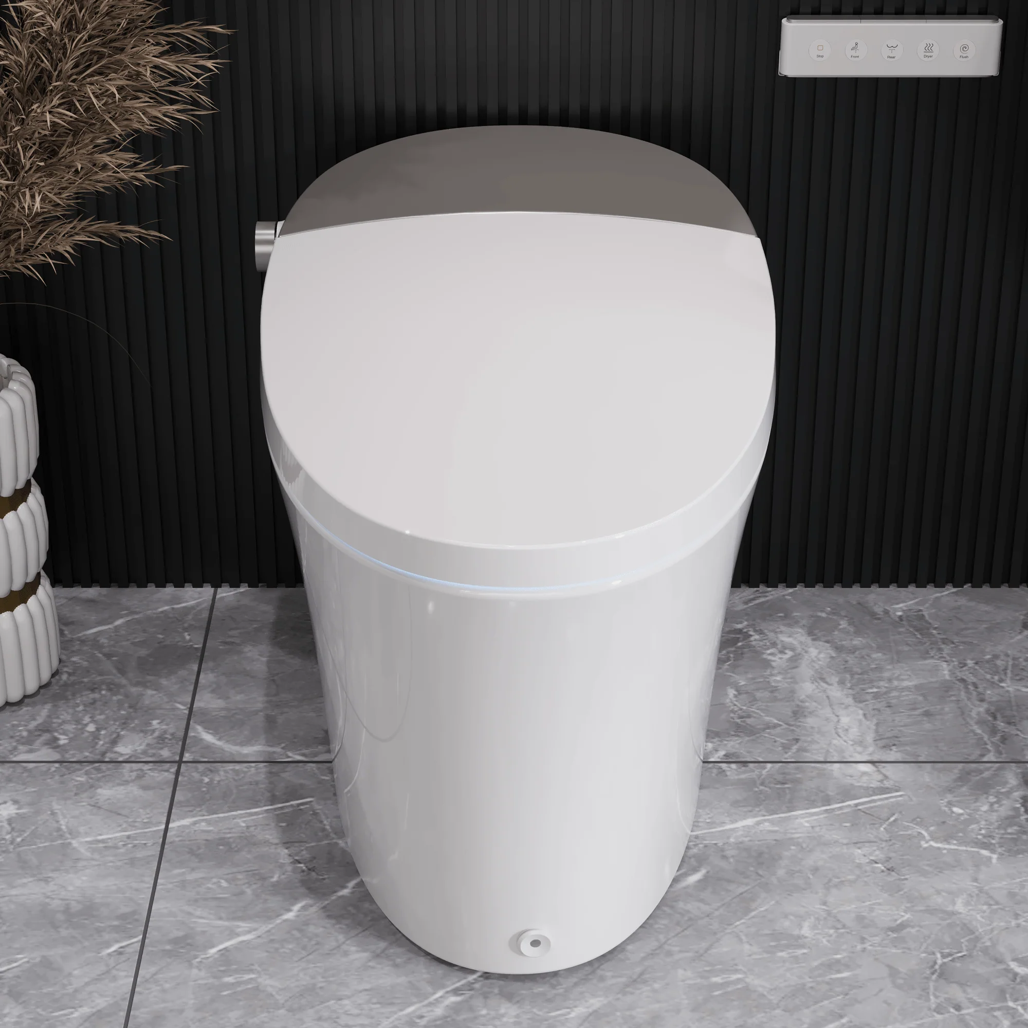 DeerValley DV-1S0150/DV-1S0150-V3 Tankless Smart Toilet,Off-seat Auto Flush,Foot Kick Flush,Night Light,Modern Elongated Toilet with Warm Water - Image 8
