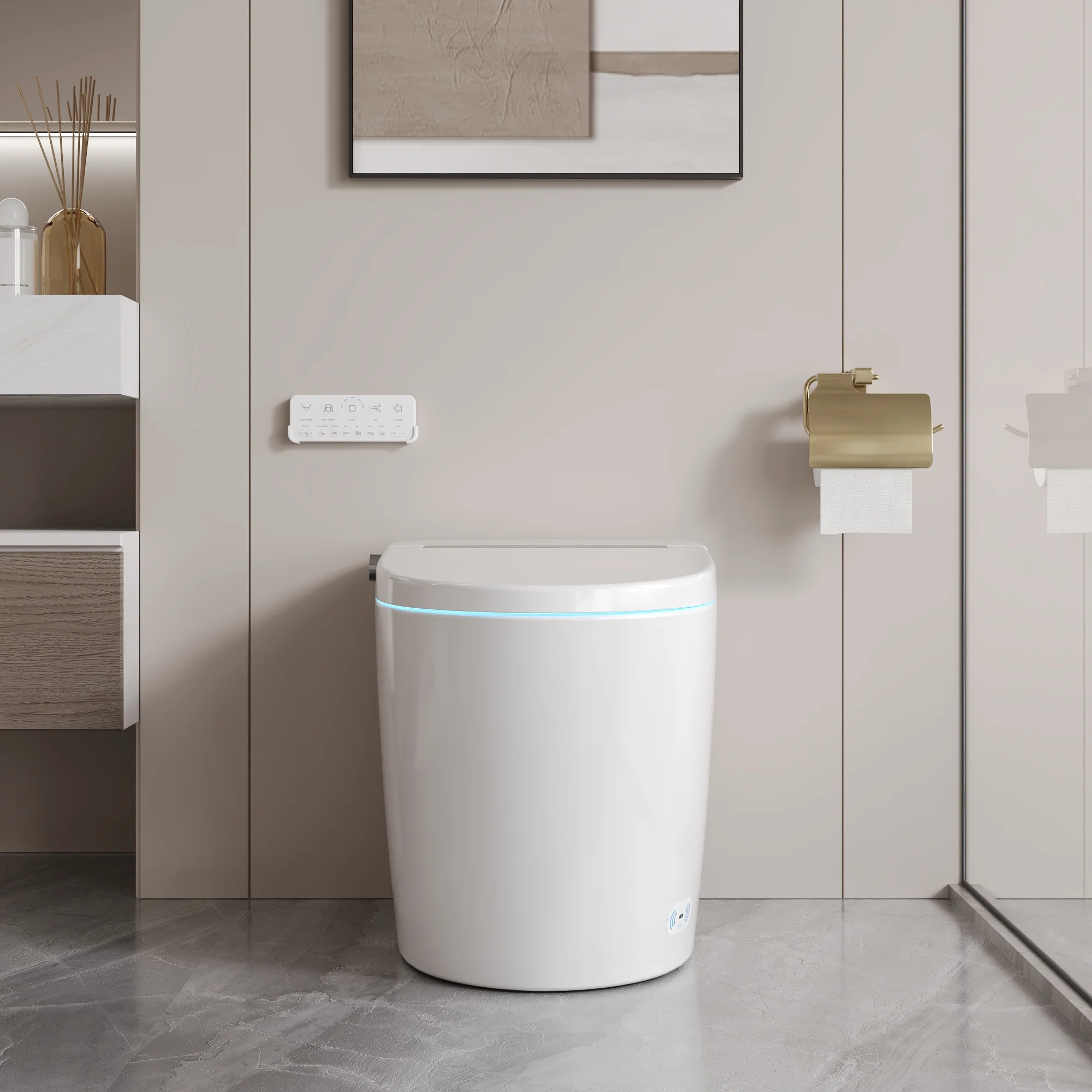 DeerValley DV-1S0159/0159-V1/0159-V3 Tankless Smart Toilet,Auto Flush, Heated Seat, Tankless One-Piece Toilets for Bathrooms - Image 12