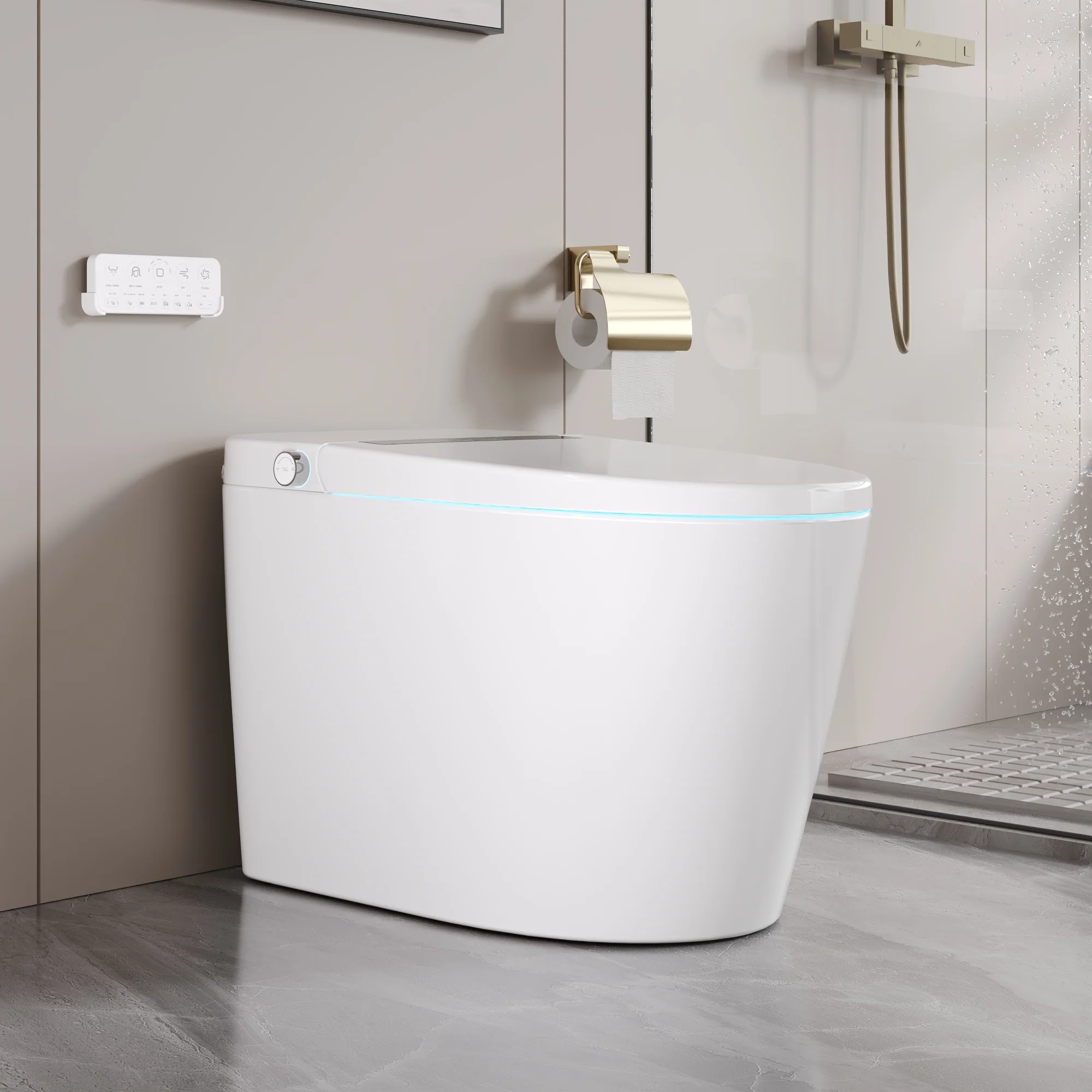 DeerValley DV-1S0159/0159-V1/0159-V3 Tankless Smart Toilet,Auto Flush, Heated Seat, Tankless One-Piece Toilets for Bathrooms - Image 13
